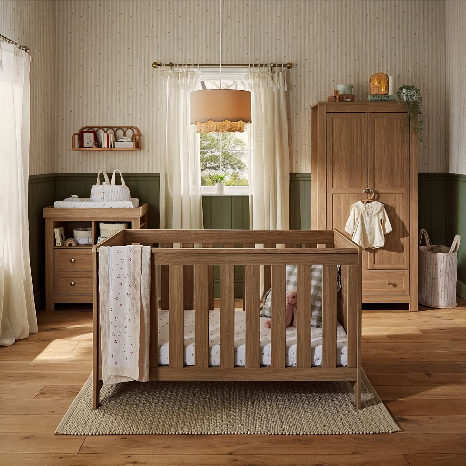 Burford 3 Piece Nursery Furniture Set - Oak Furniture Sets CuddleCo