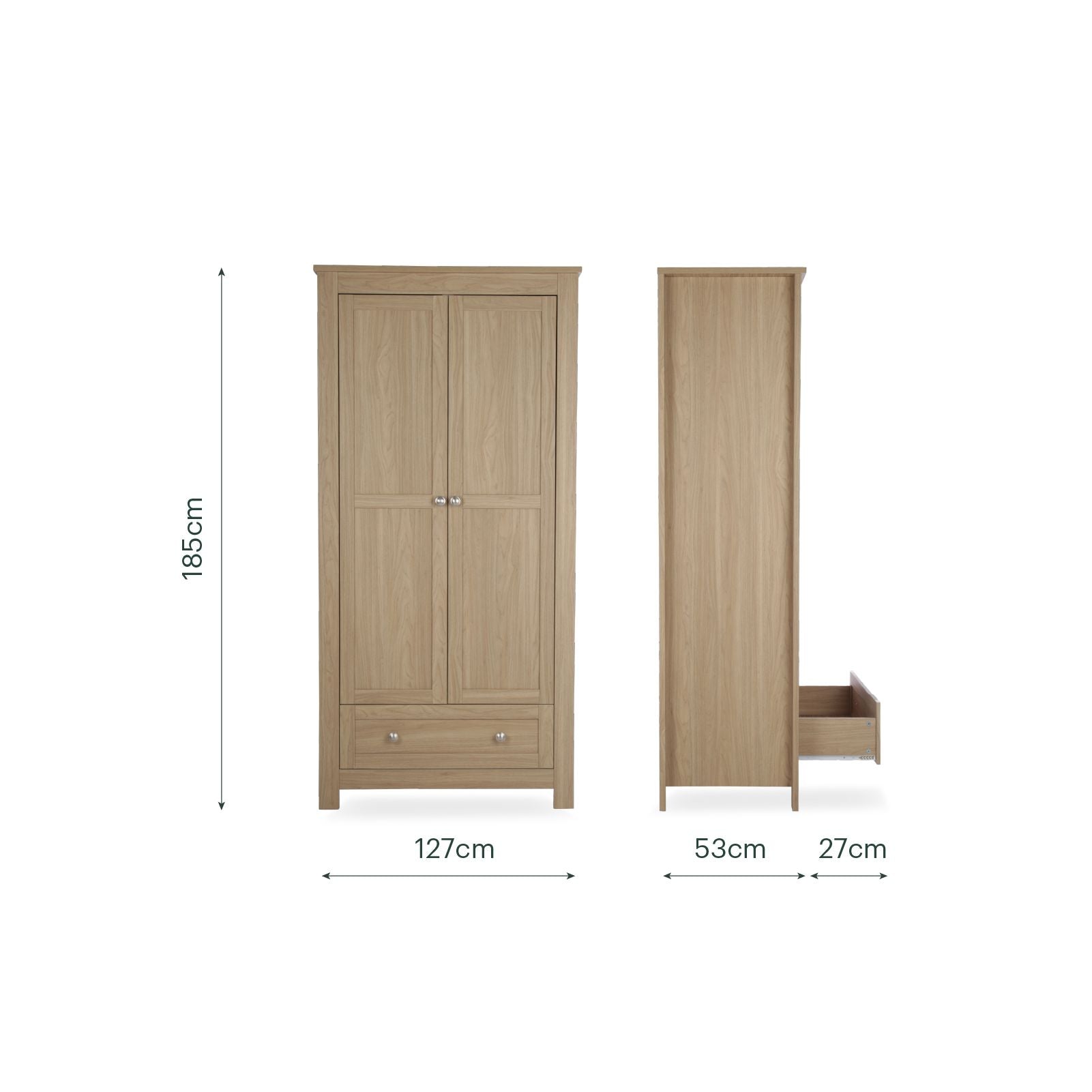 Burford 3 Piece Nursery Furniture Set - Oak Furniture Sets CuddleCo