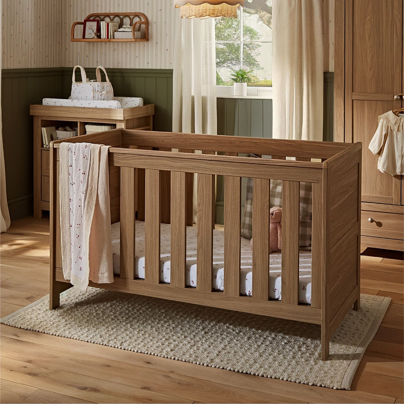 Burford 3 Piece Nursery Furniture Set - Oak Furniture Sets CuddleCo