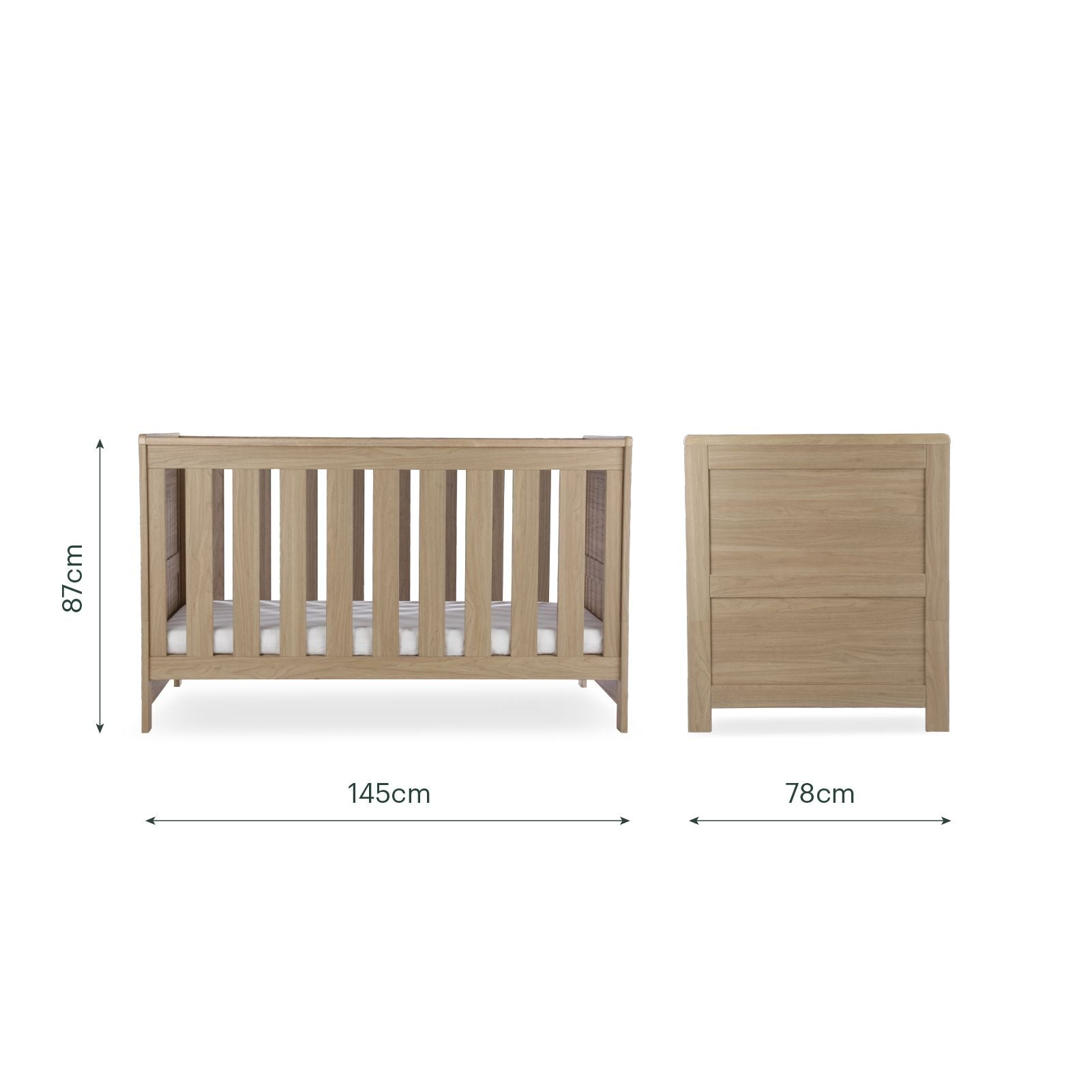 Burford Cot Bed - Oak Furniture Singles CuddleCo