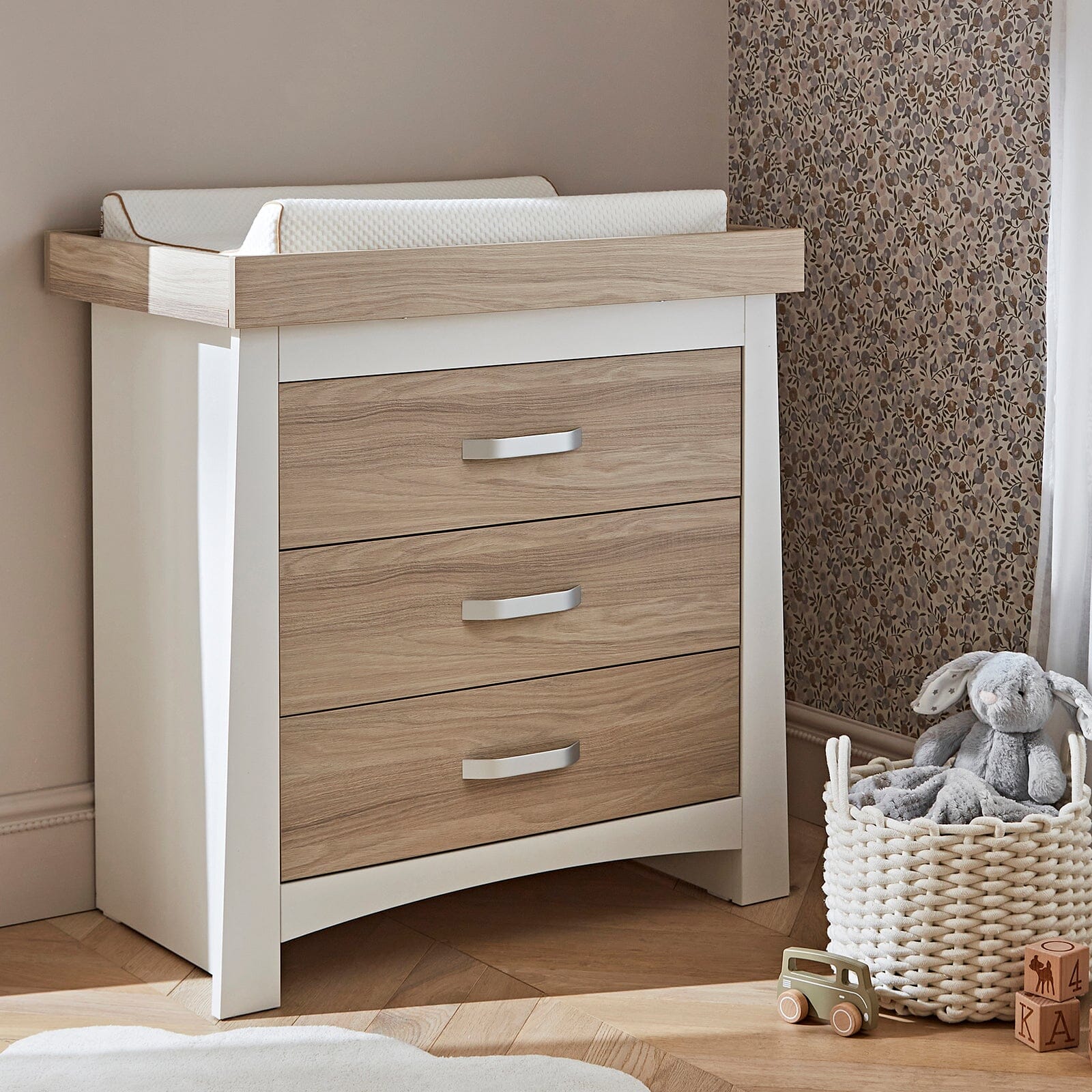 Ada 3 Piece Nursery Furniture Set - White & Ash Furniture Sets CuddleCo