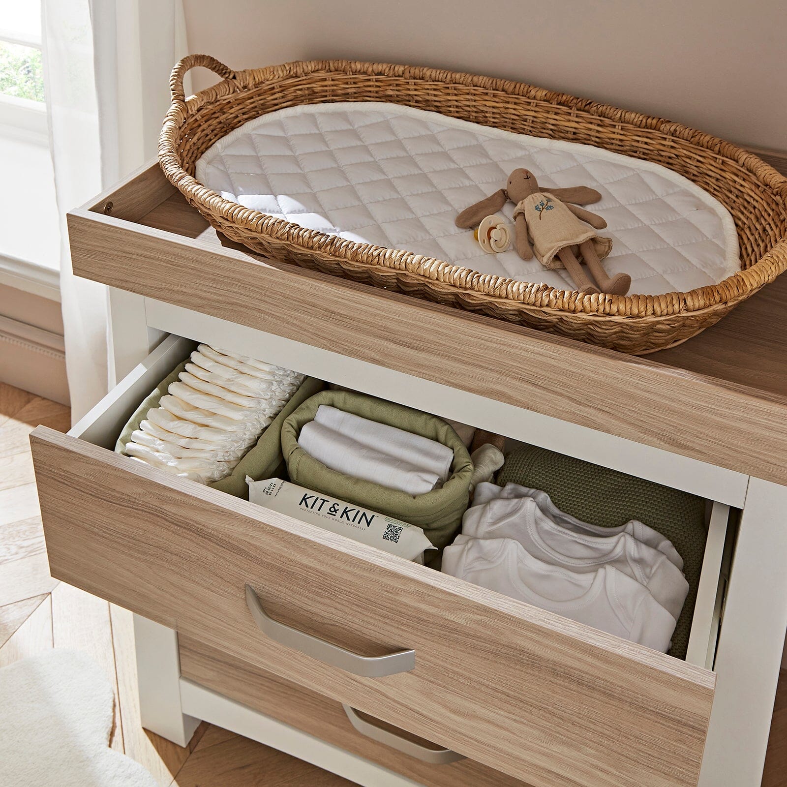 Ada 3 Piece Nursery Furniture Set - White & Ash Furniture Sets CuddleCo