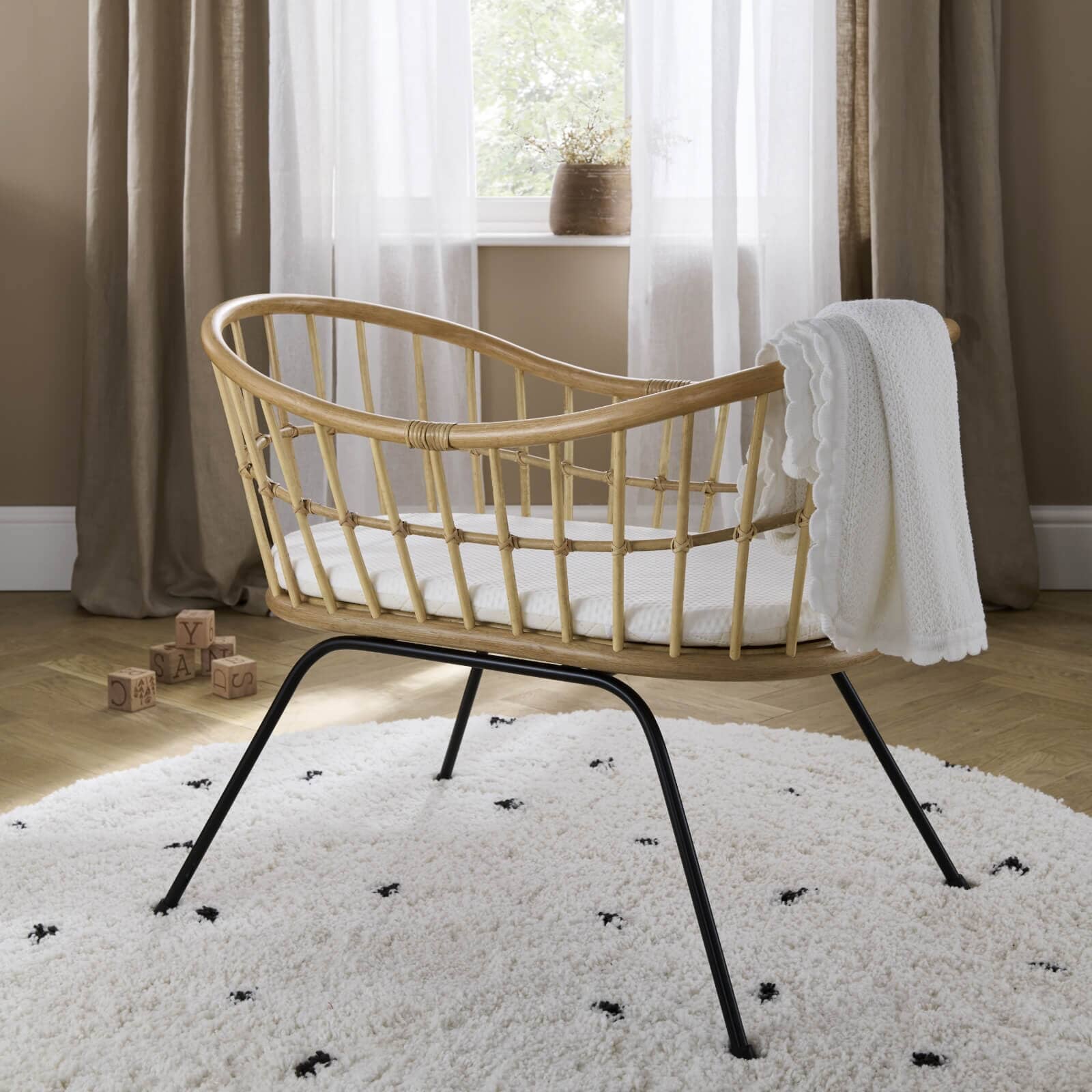 Aria Wave Crib - Rattan Furniture Singles CuddleCo