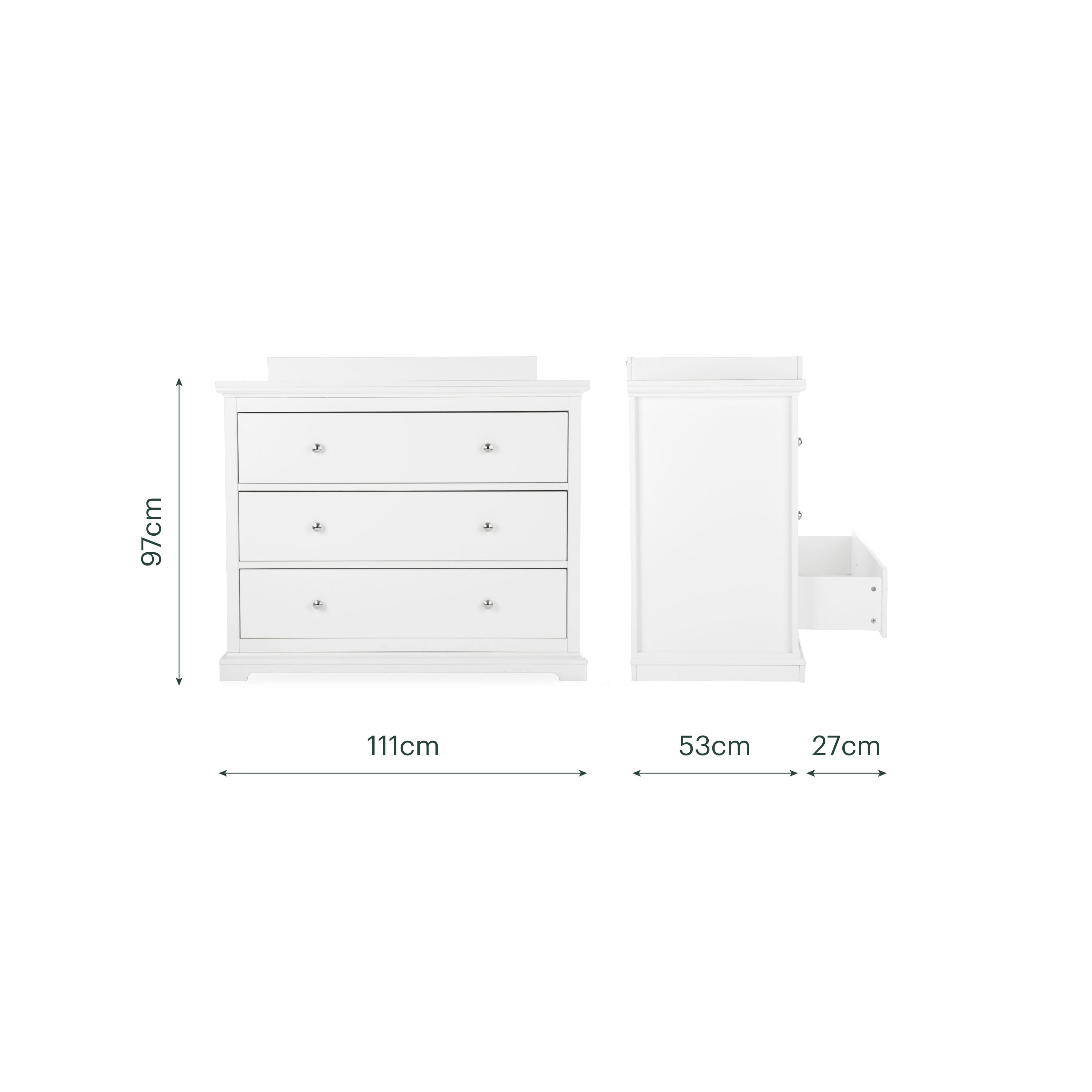 Beaumont 3 Piece Nursery Furniture Set - White Furniture Sets CuddleCo