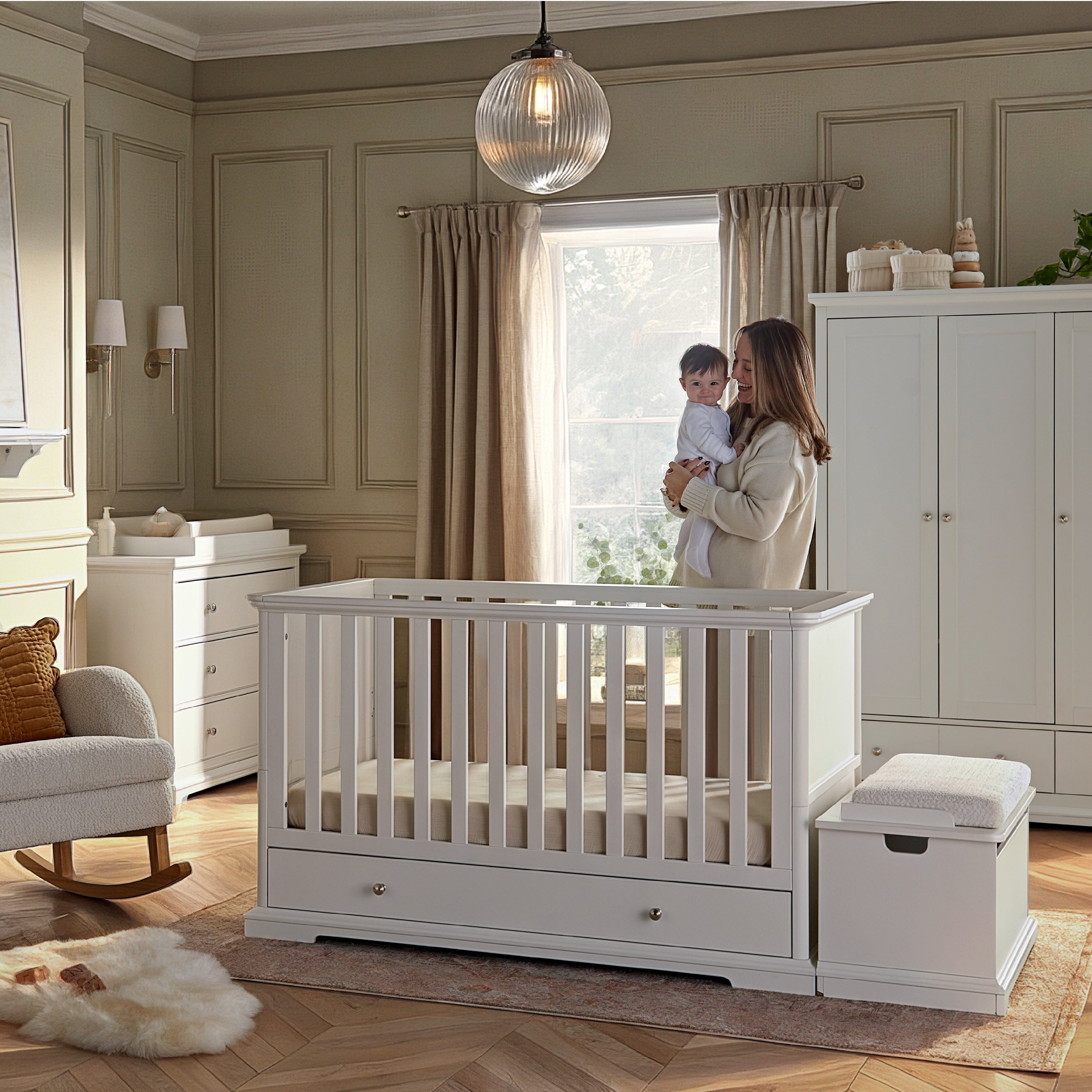 Beaumont Cot Bed - White Furniture Singles CuddleCo