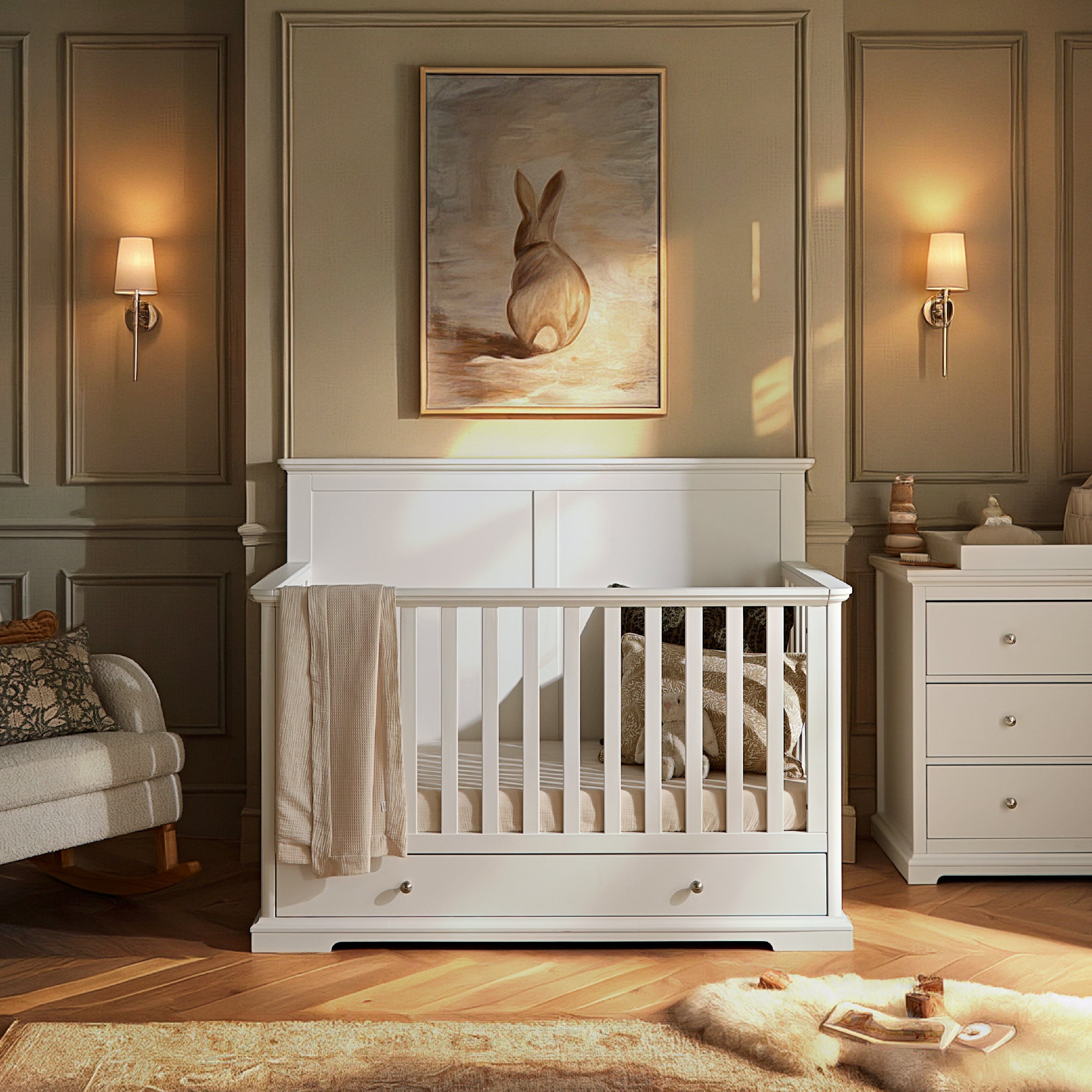 Beaumont Grand Cot Bed - White Furniture Singles CuddleCo