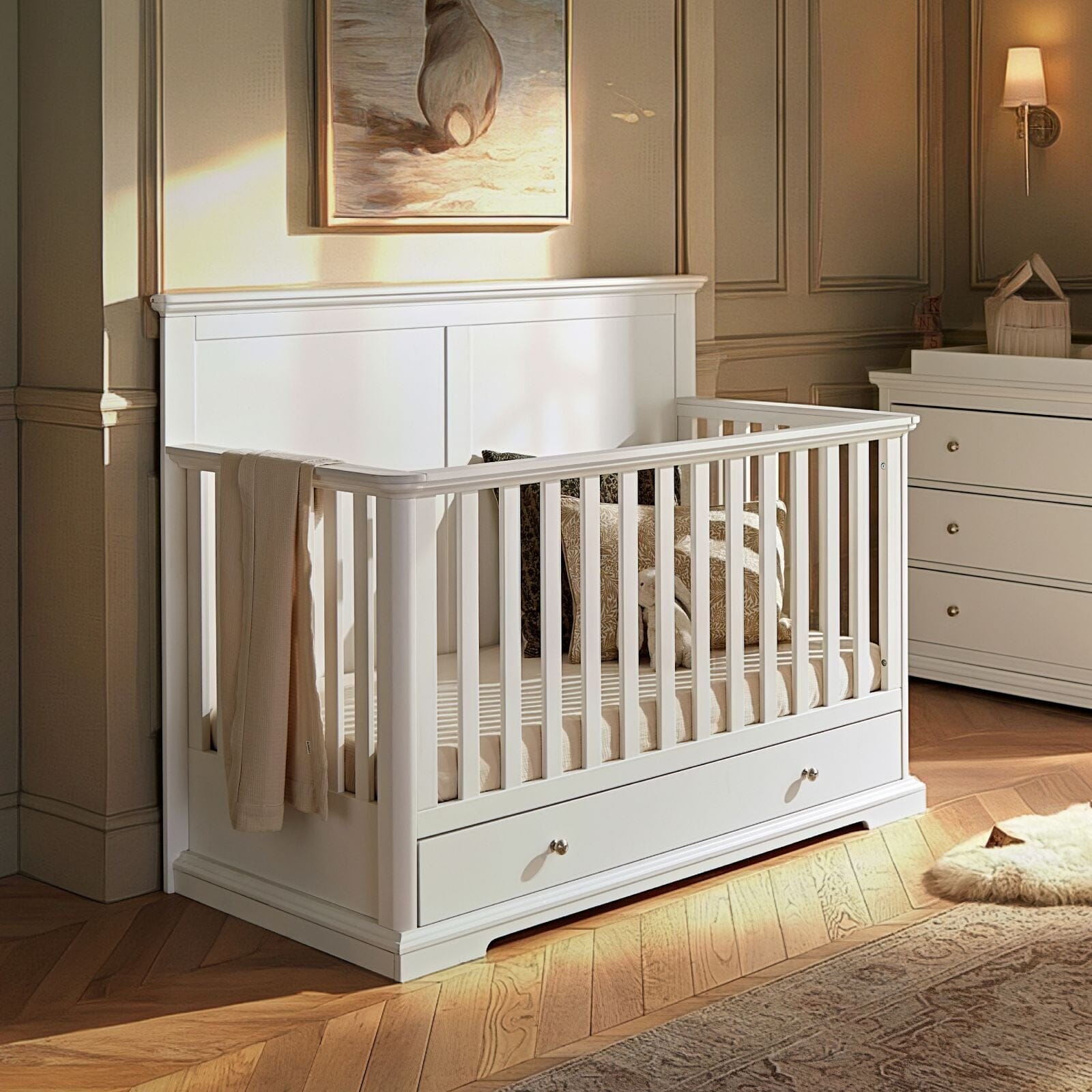 Beaumont Grand Cot Bed - White Furniture Singles CuddleCo
