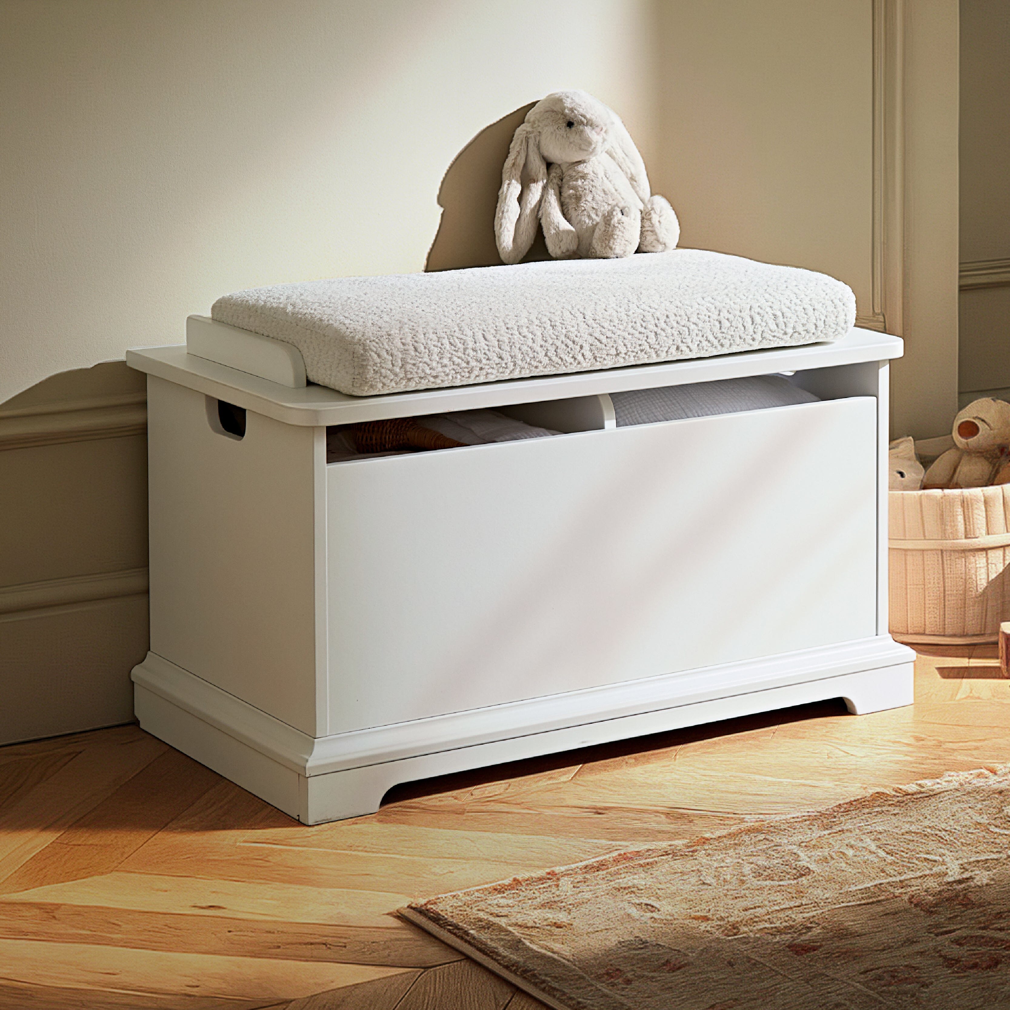 Beaumont Storage Box & Cushion Set - White Furniture Singles CuddleCo