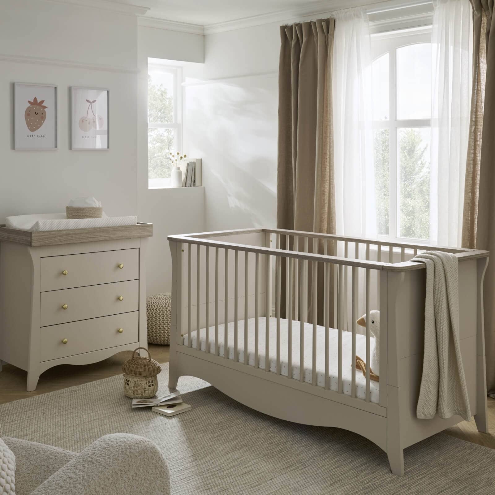 Clara 2 Piece Nursery Furniture Set - Cashmere & Ash Furniture Sets CuddleCo