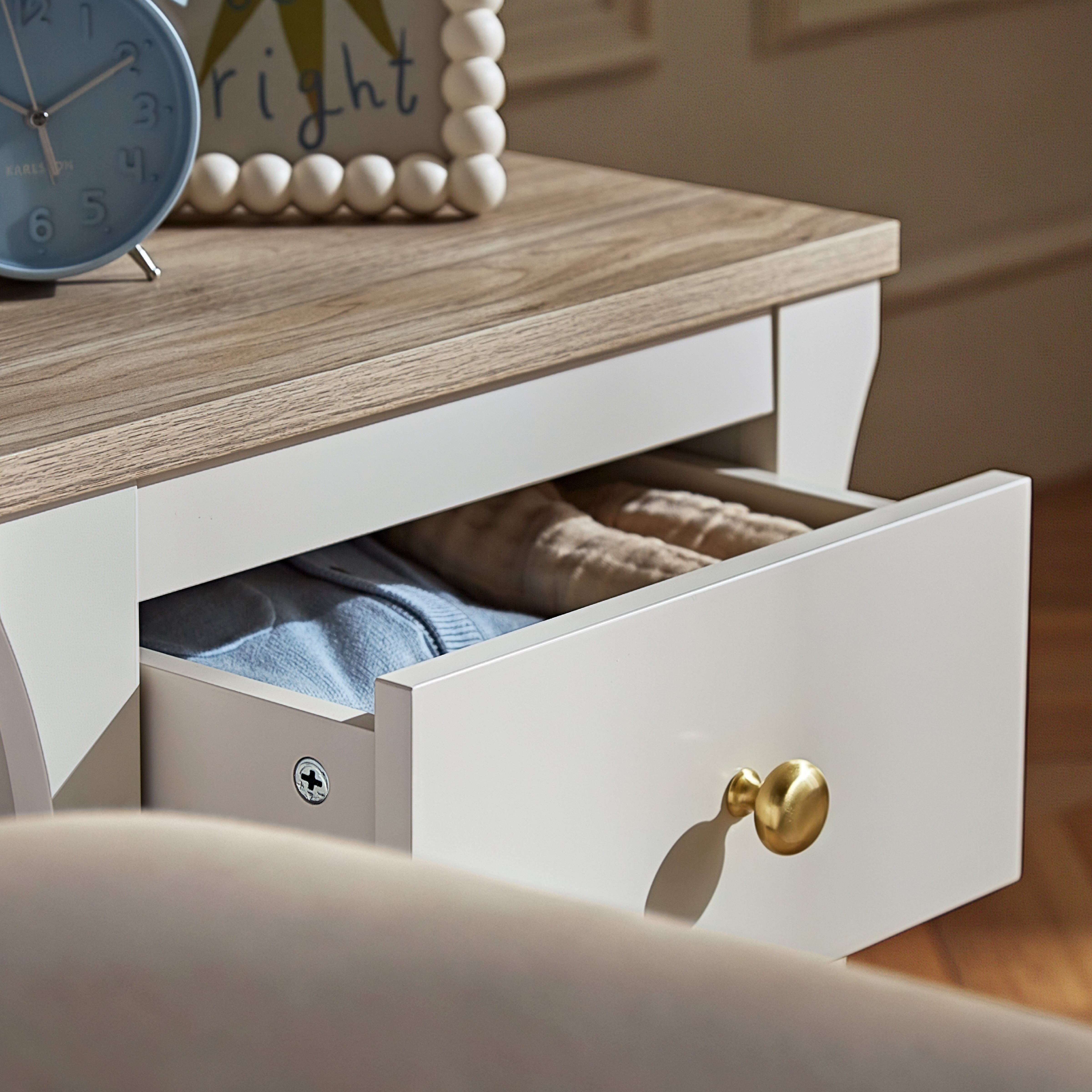 Clara Bedside Table - Cashmere & Ash Furniture Singles CuddleCo