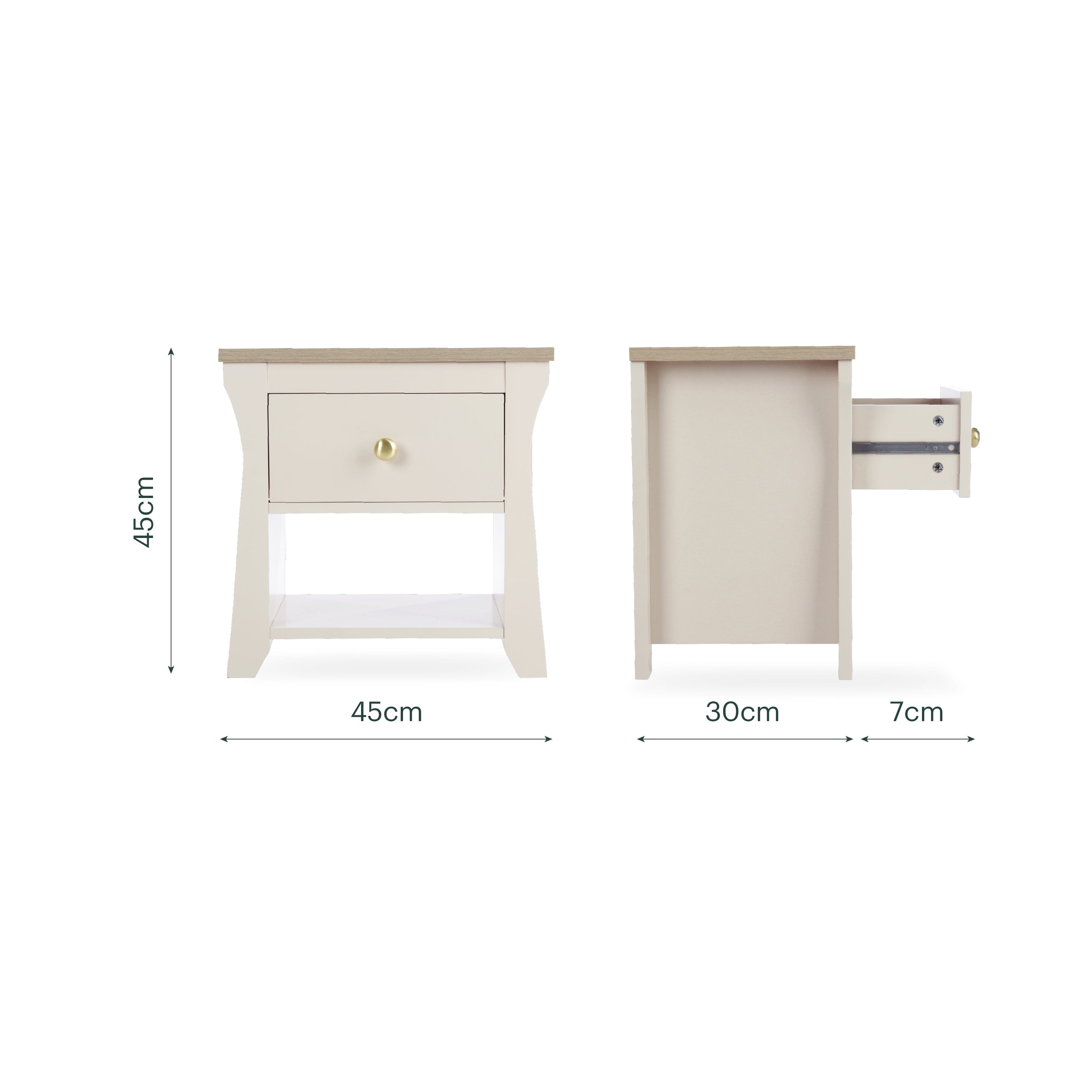 Clara Bedside Table - Cashmere & Ash Furniture Singles CuddleCo
