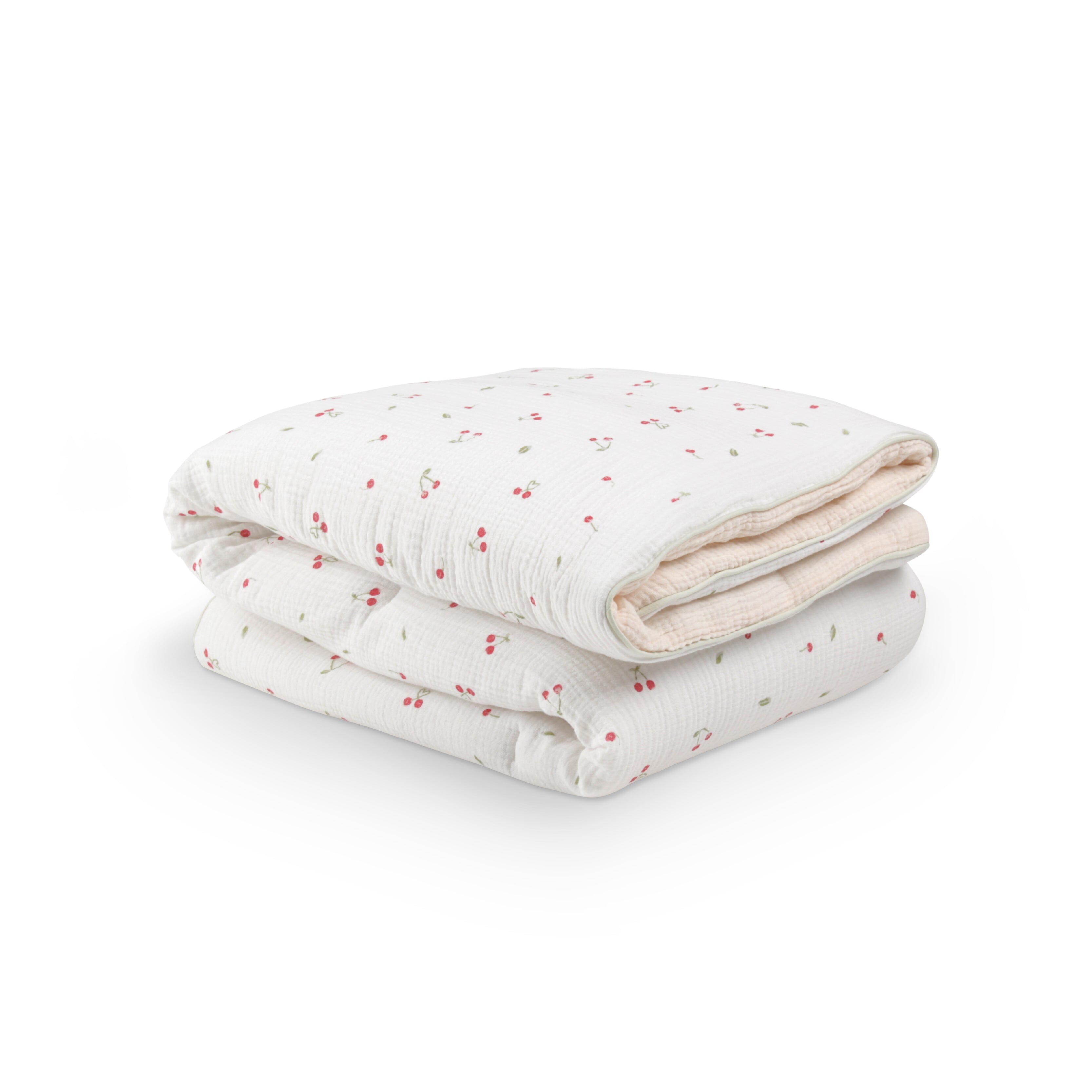 Cot Bed Quilt - Ditsy Cherry Accessory CuddleCo