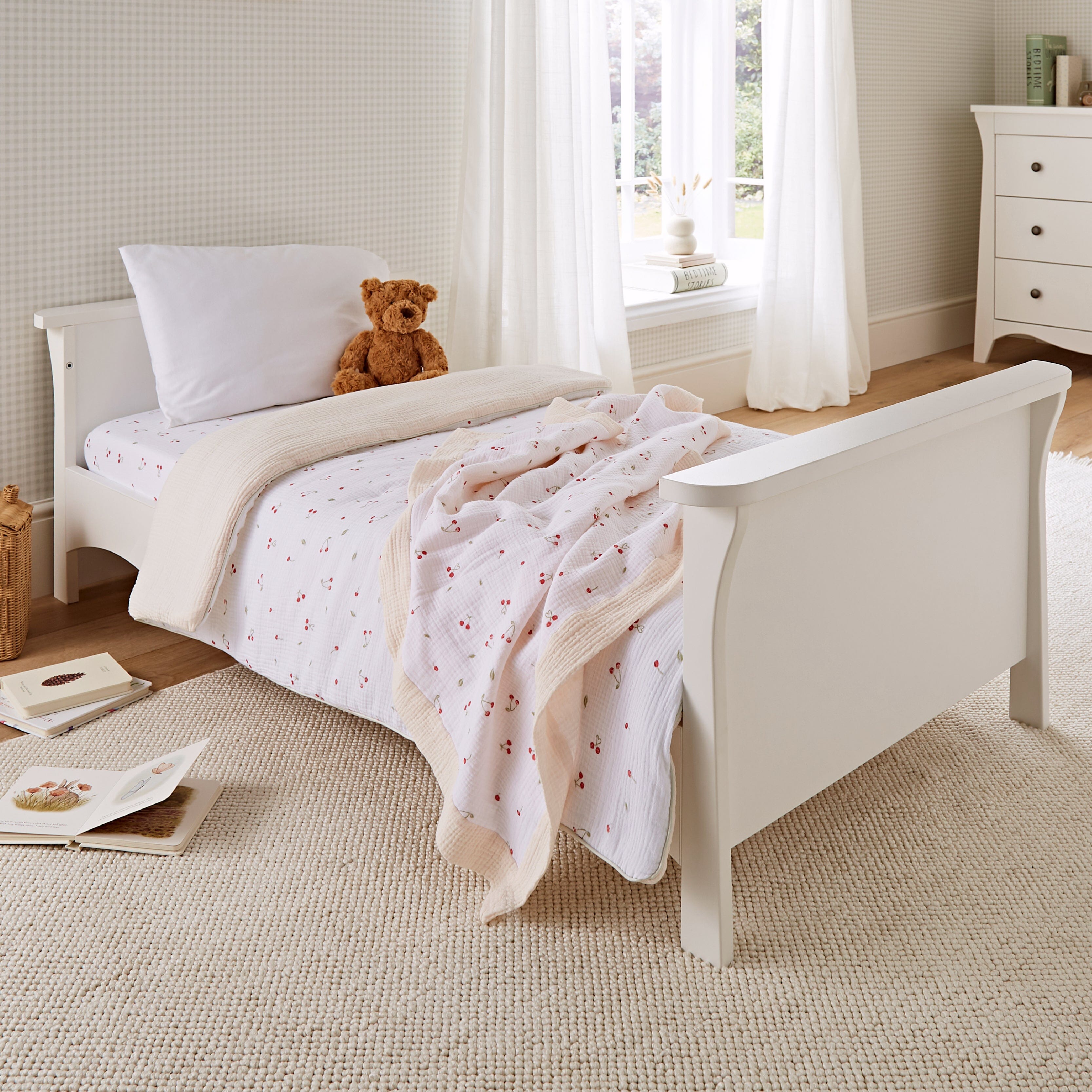 Cot Bed Quilt - Ditsy Cherry Accessory CuddleCo