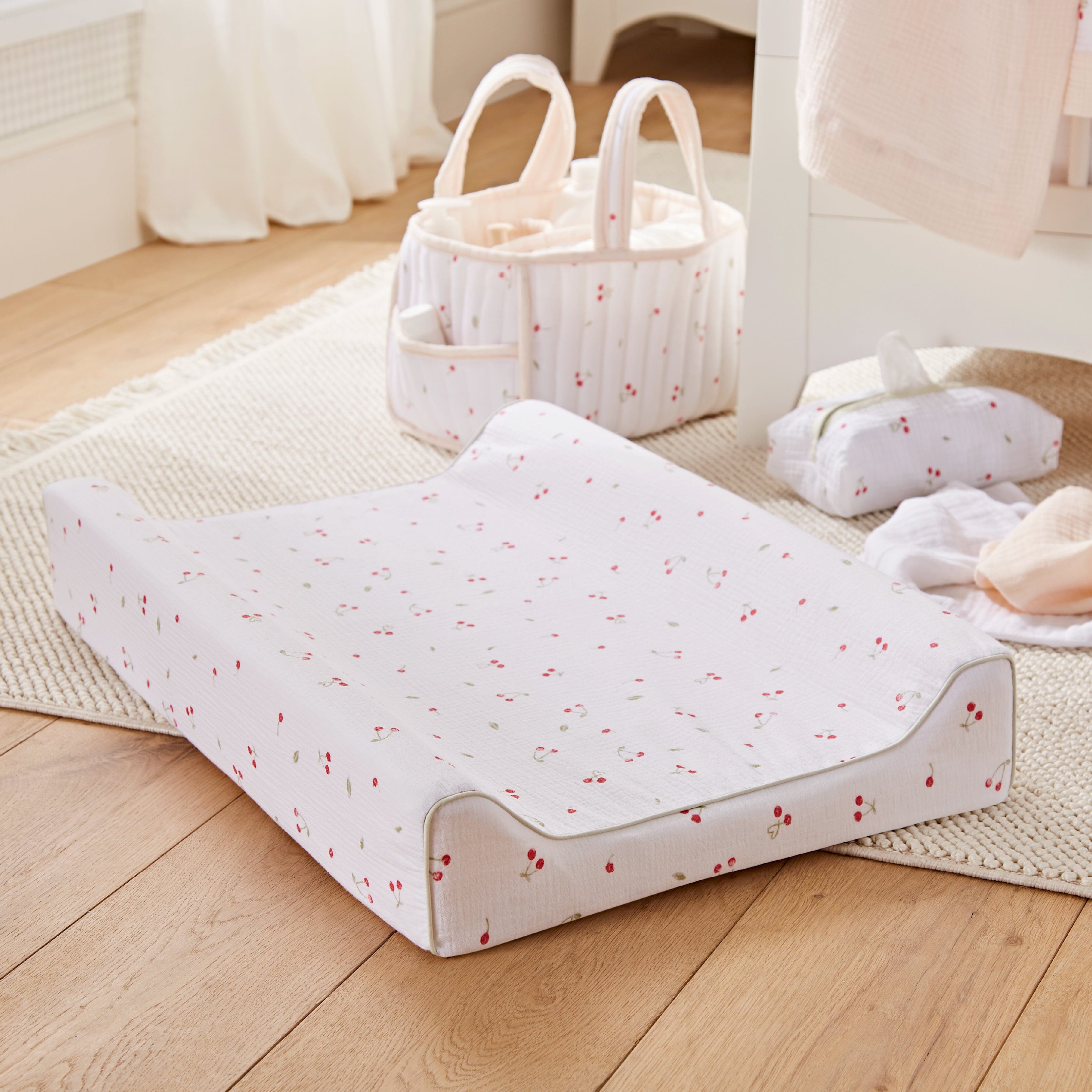 Wedge Changing Mat - Ditsy Cherry Accessory CuddleCo