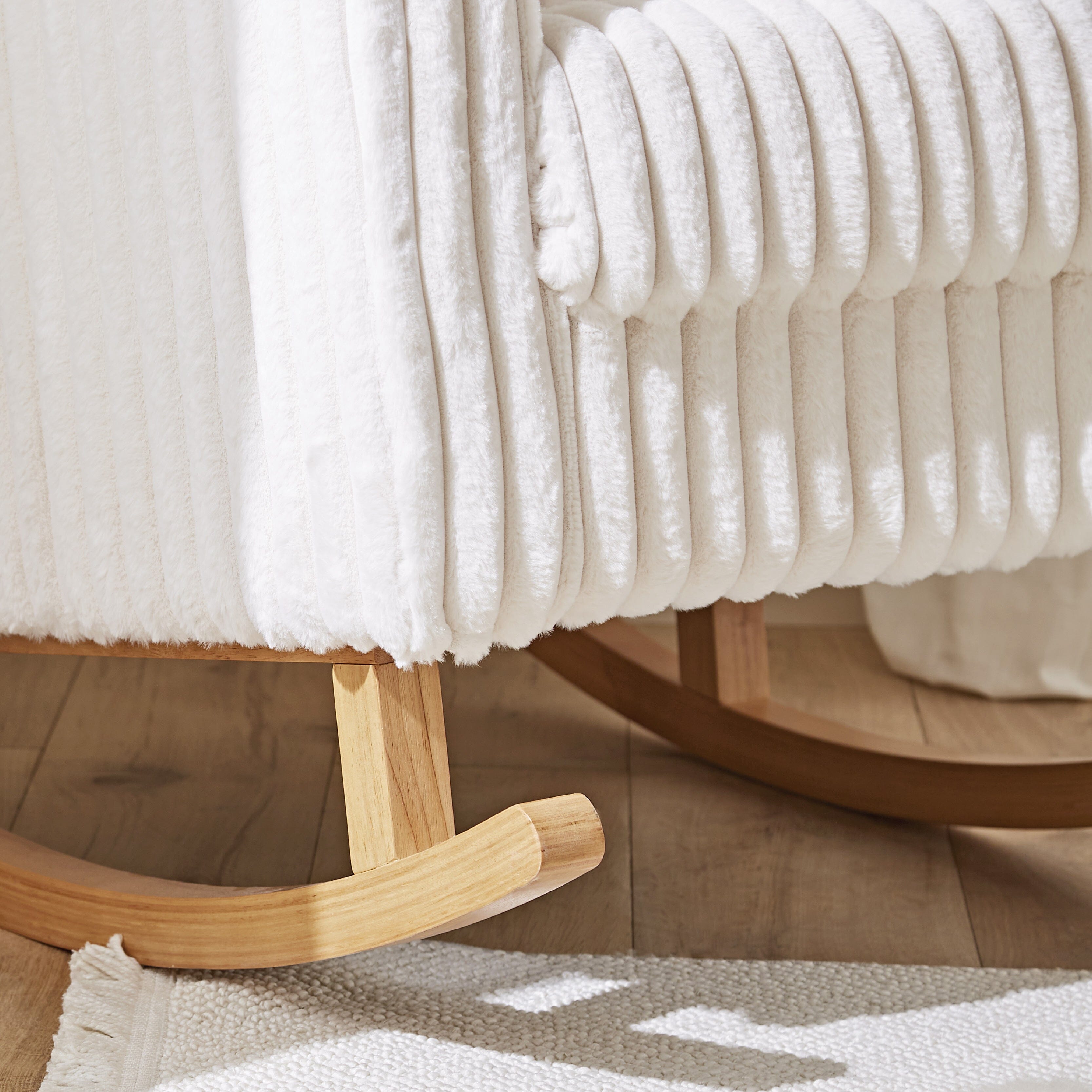 Etta Faux Fur Nursing Chair - Cream CuddleCo