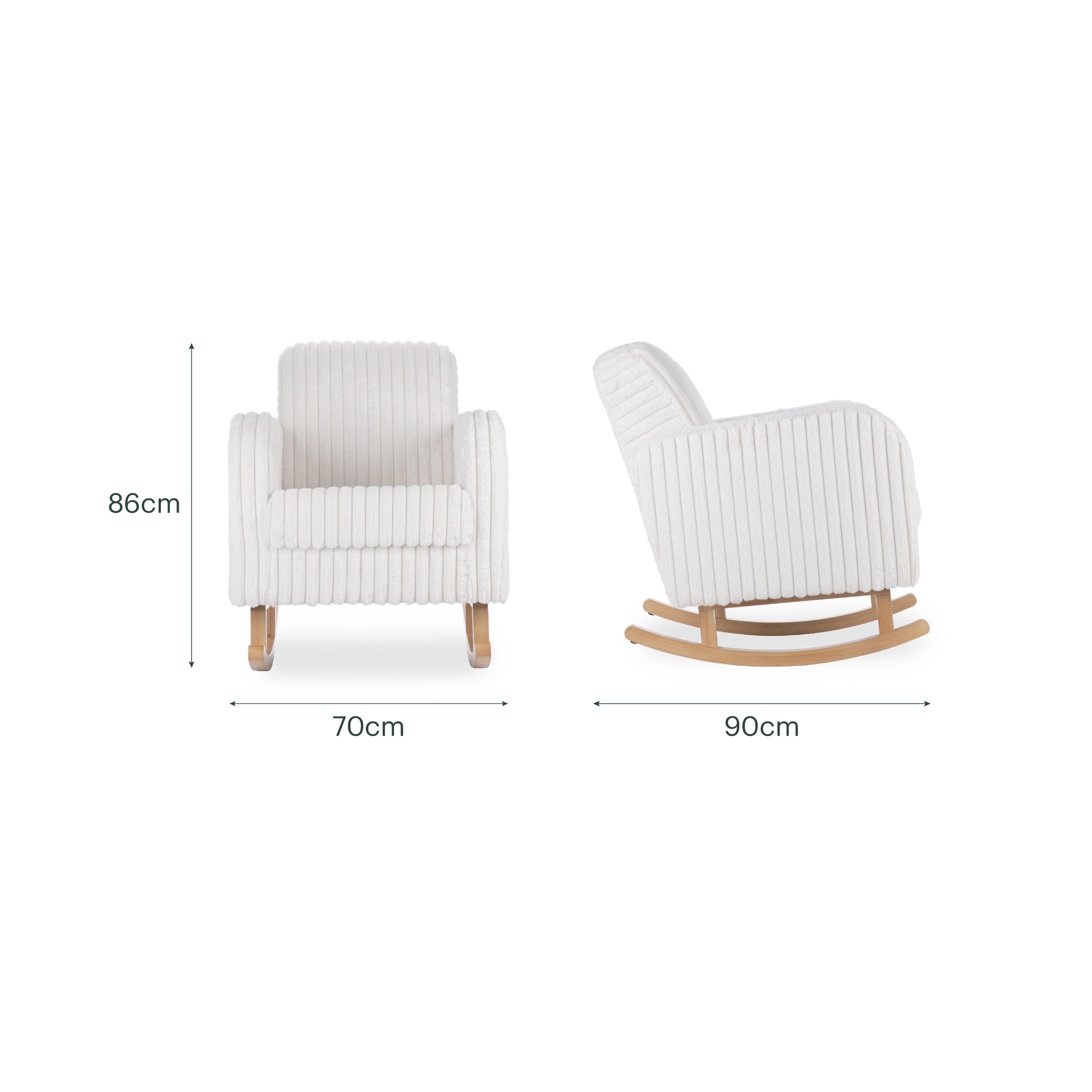 Etta Faux Fur Nursing Chair - Cream CuddleCo