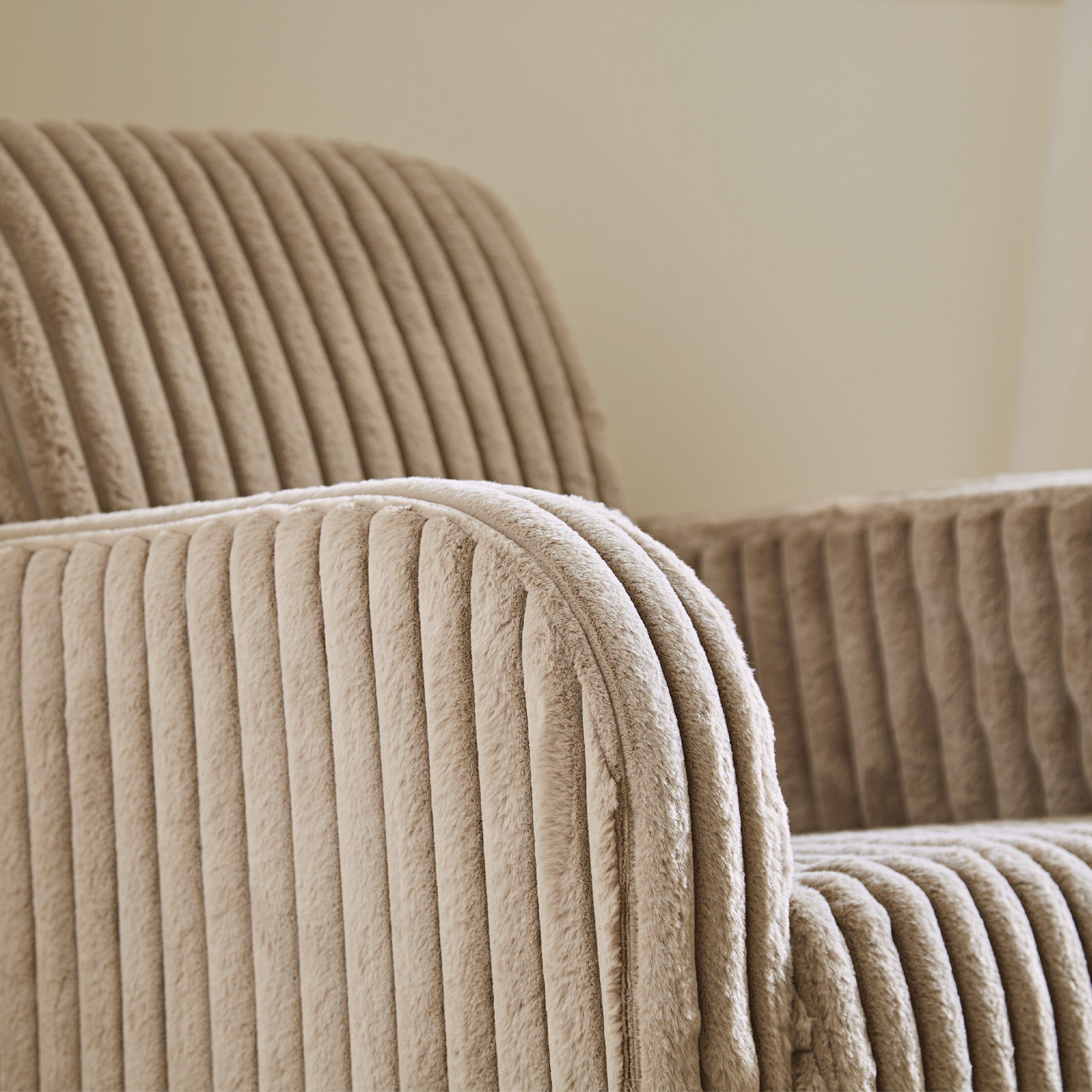 Etta Faux Fur Nursing Chair - Mink CuddleCo