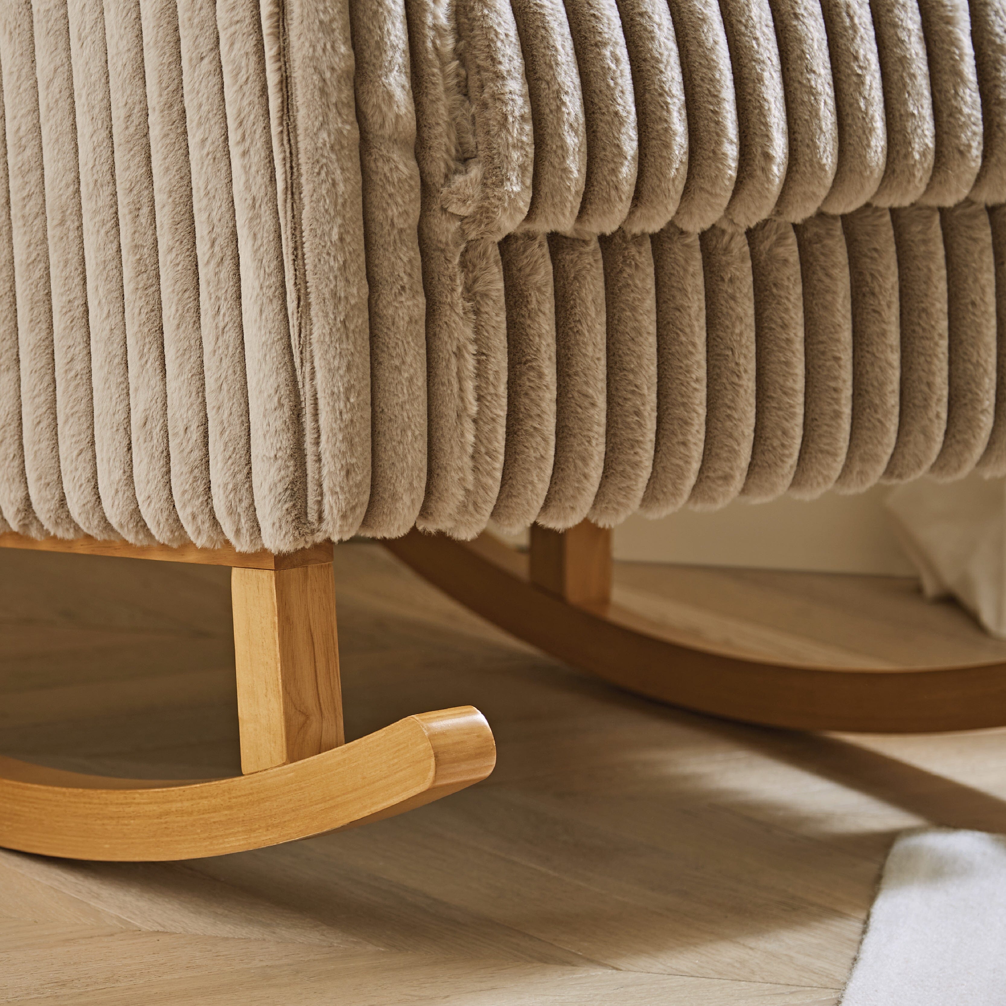 Etta Faux Fur Nursing Chair - Mink CuddleCo