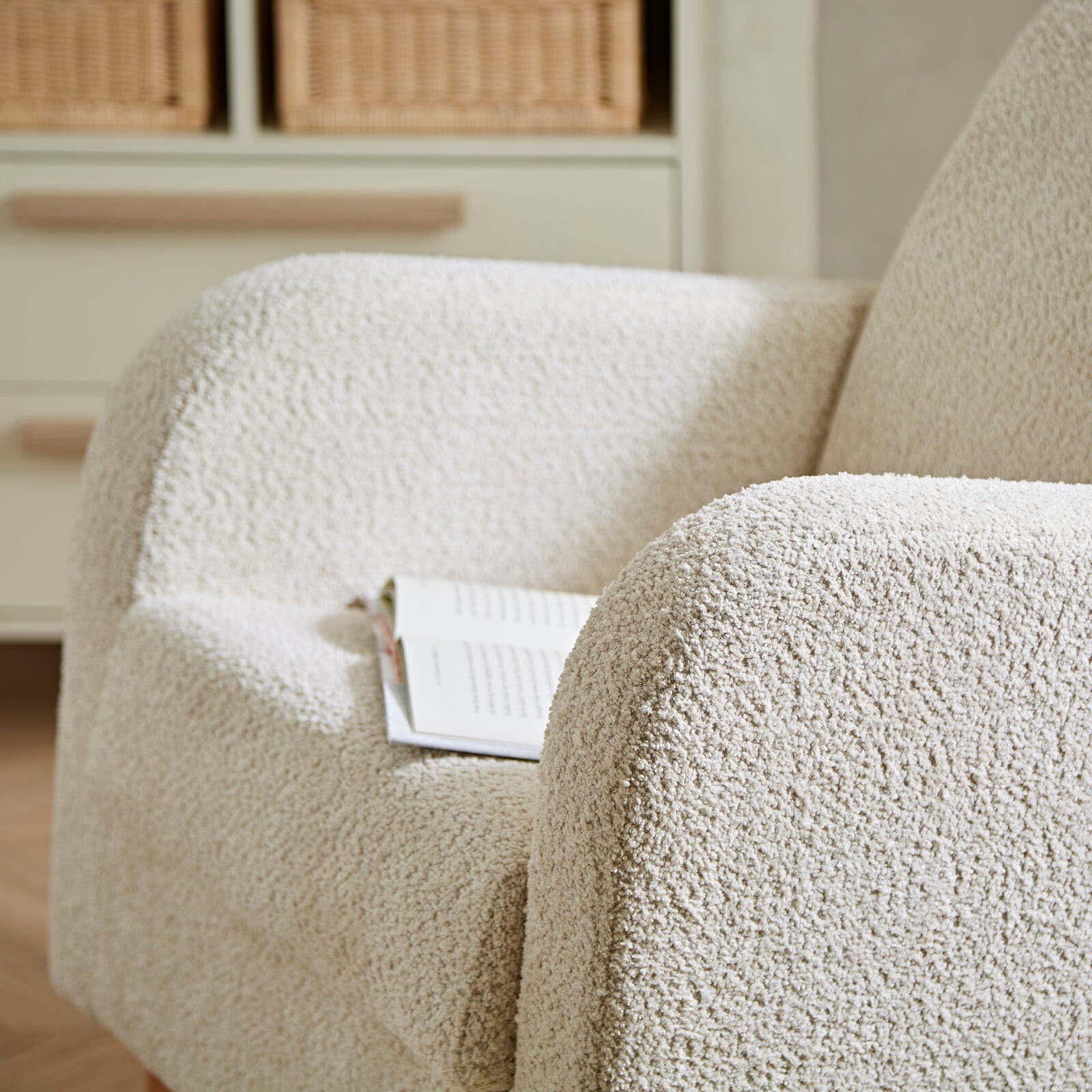 Etta Boucle Nursing Chair - Mushroom Furniture Singles CuddleCo