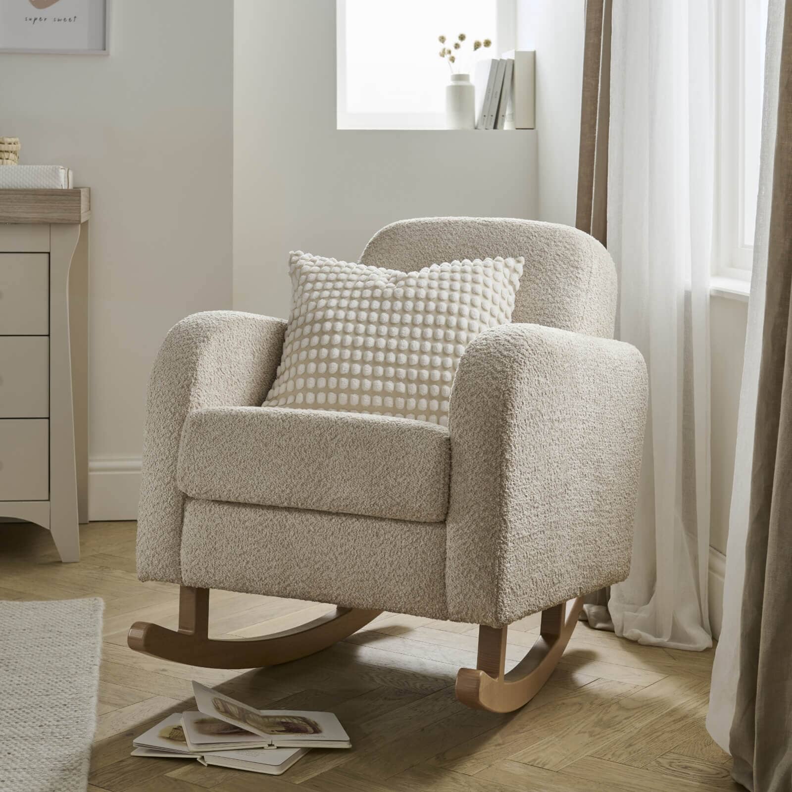 Etta Boucle Nursing Chair - Mushroom Furniture Singles CuddleCo