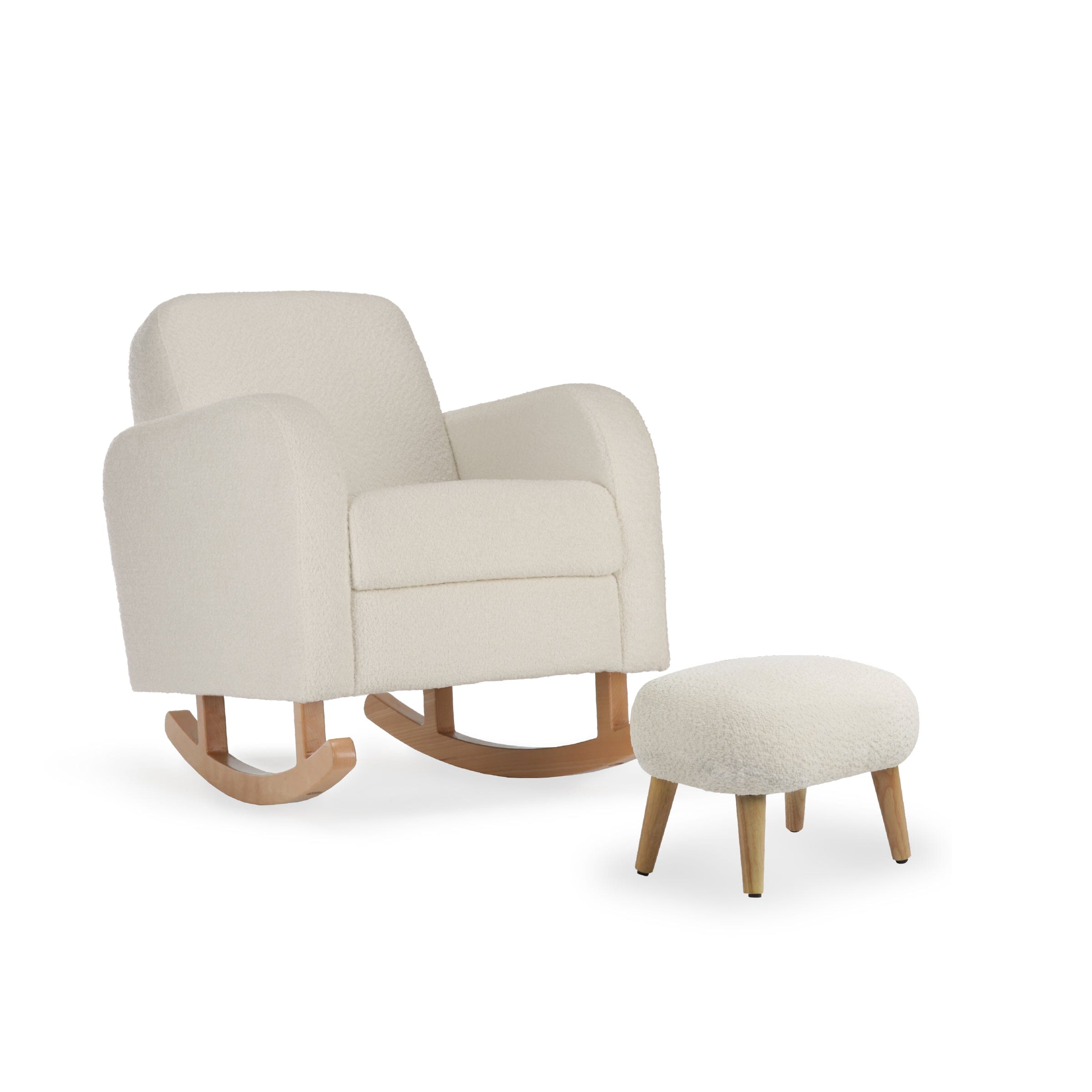 Etta Nursing Chair & Foot stool - Boucle Off White Furniture Singles CuddleCo