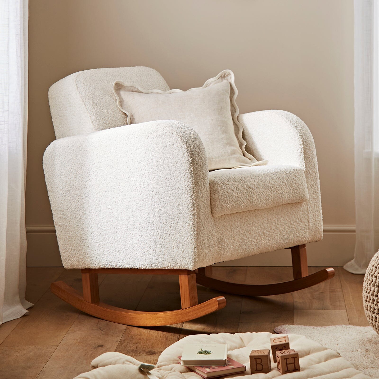 Etta Boucle Nursing Chair - Off White Furniture Singles CuddleCo