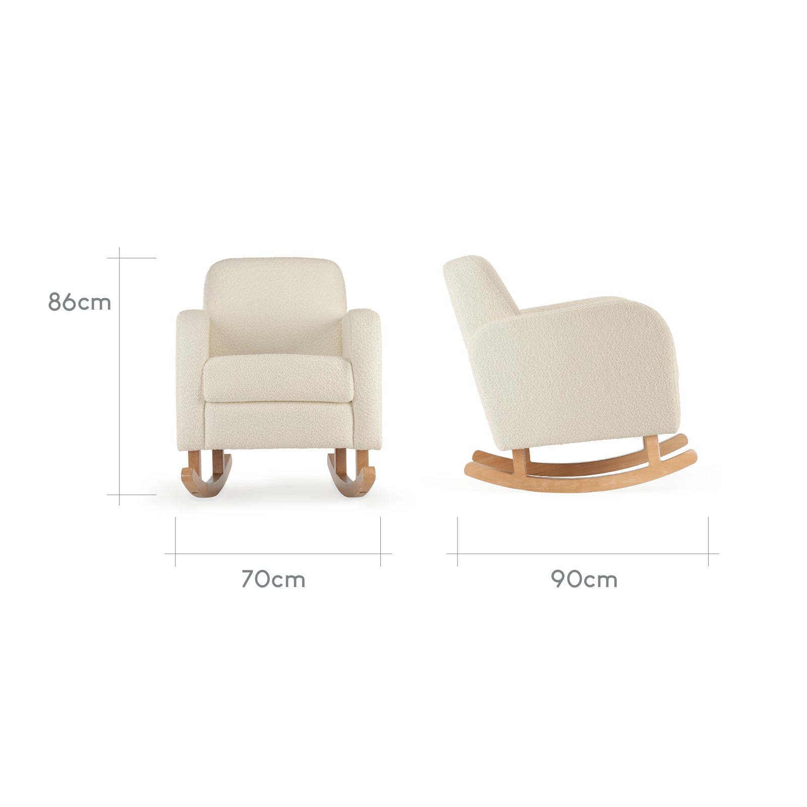 Etta Boucle Nursing Chair - Off White Furniture Singles CuddleCo