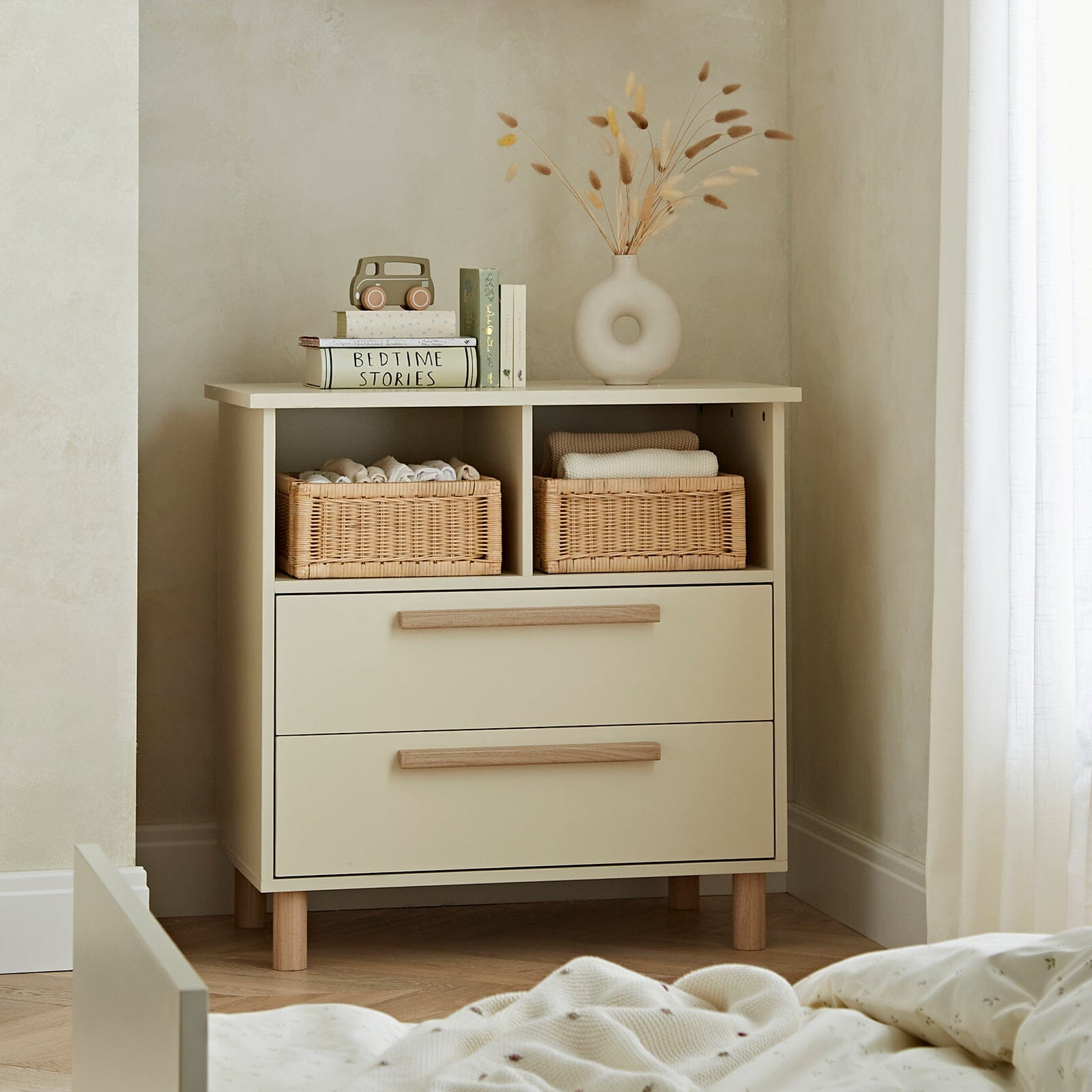 Harper 2 Piece Nursery Furniture Set - Cream & Ash Furniture Sets CuddleCo