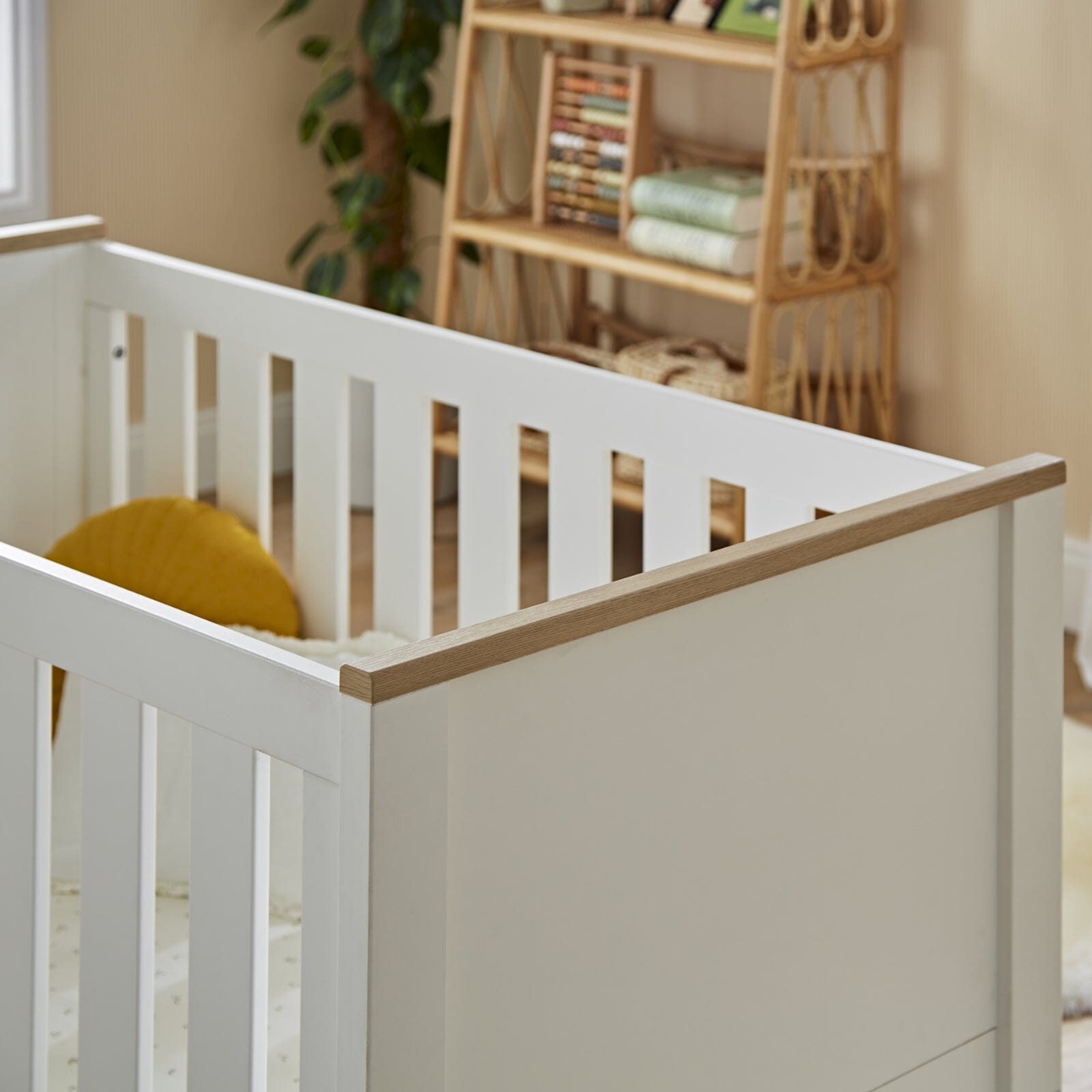 Luna Cot Bed - White & Oak Furniture Singles CuddleCo