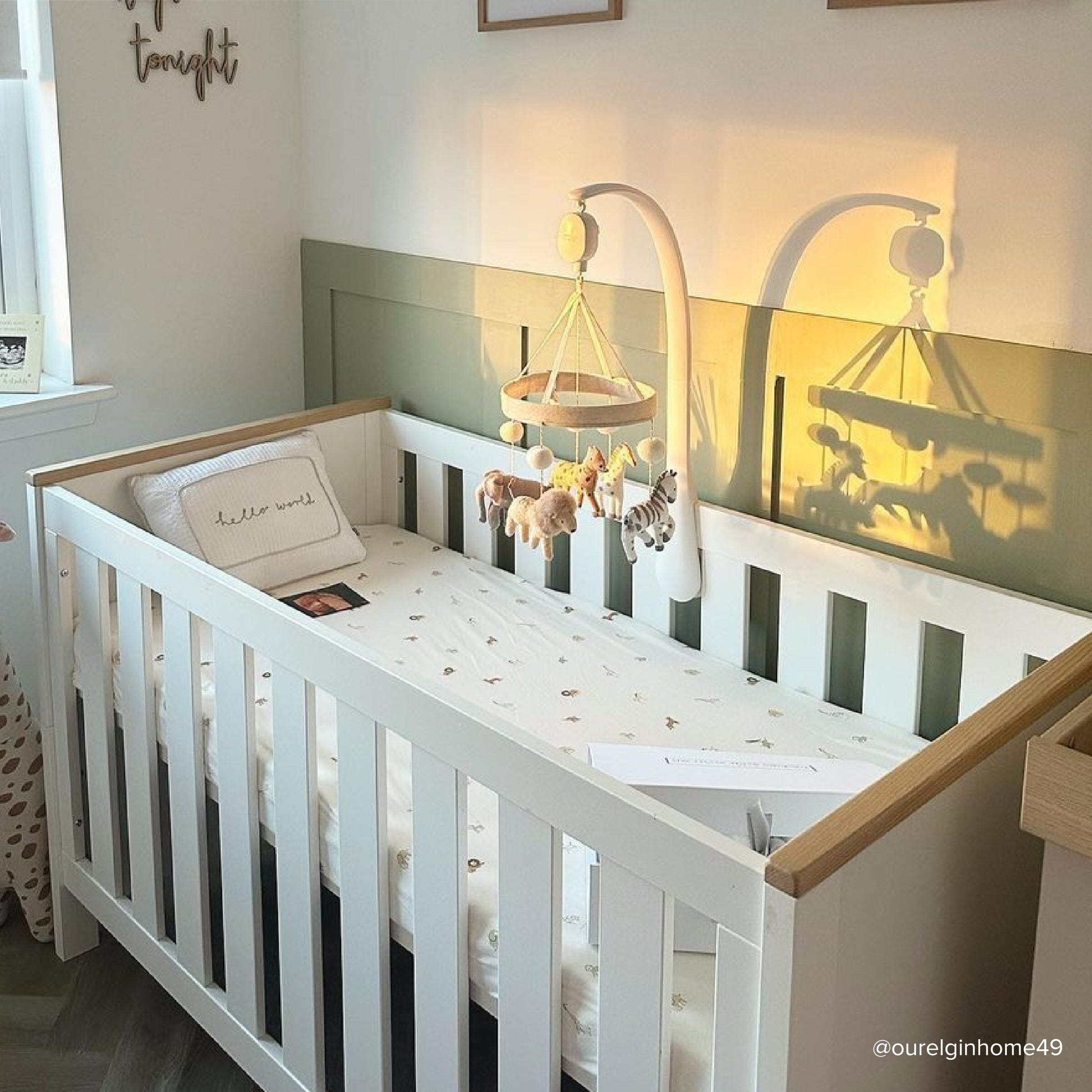 Luna Cot Bed - White & Oak Furniture Singles CuddleCo