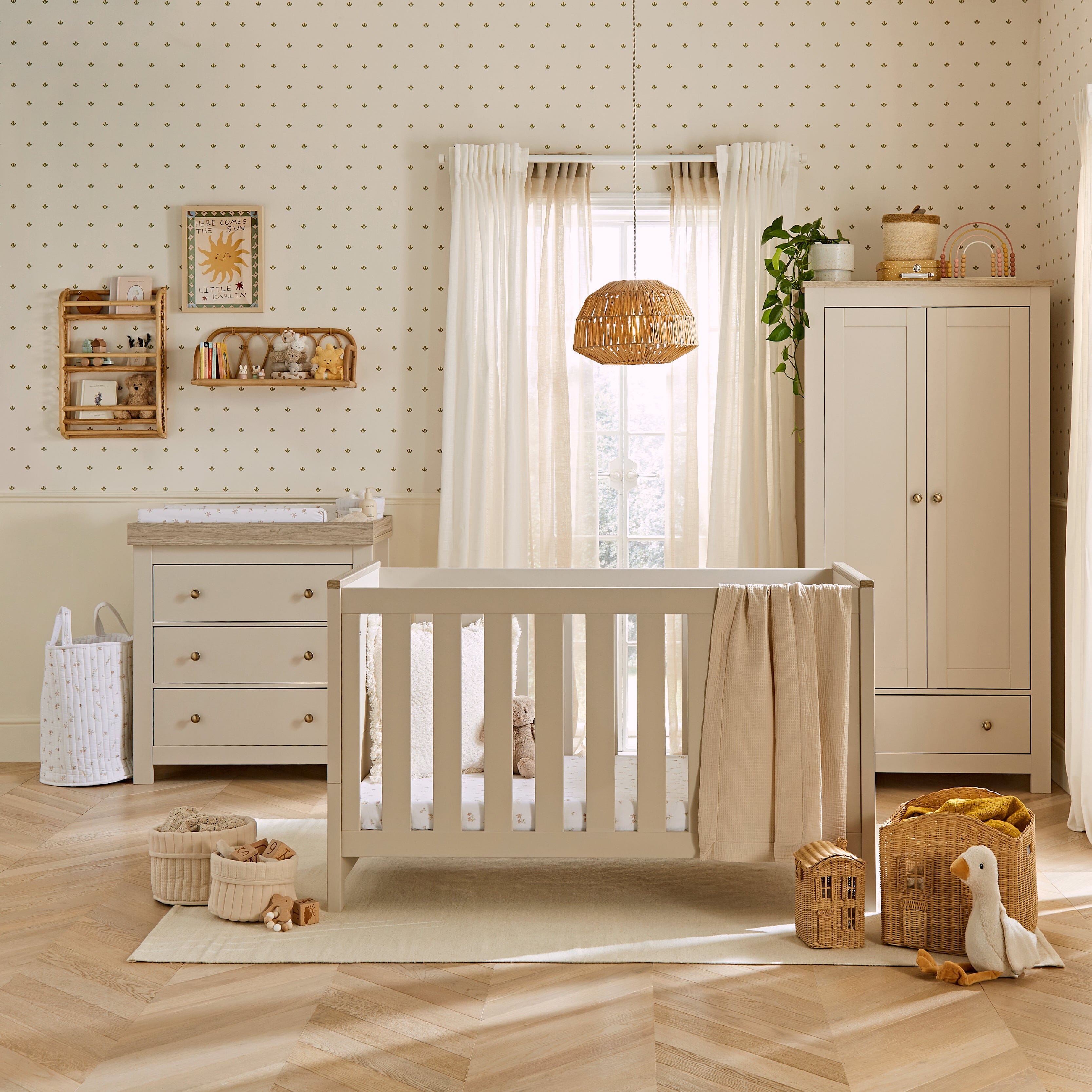 Luna 3 Piece Nursery Furniture Set - Cashmere & Ash Furniture Set CuddleCo