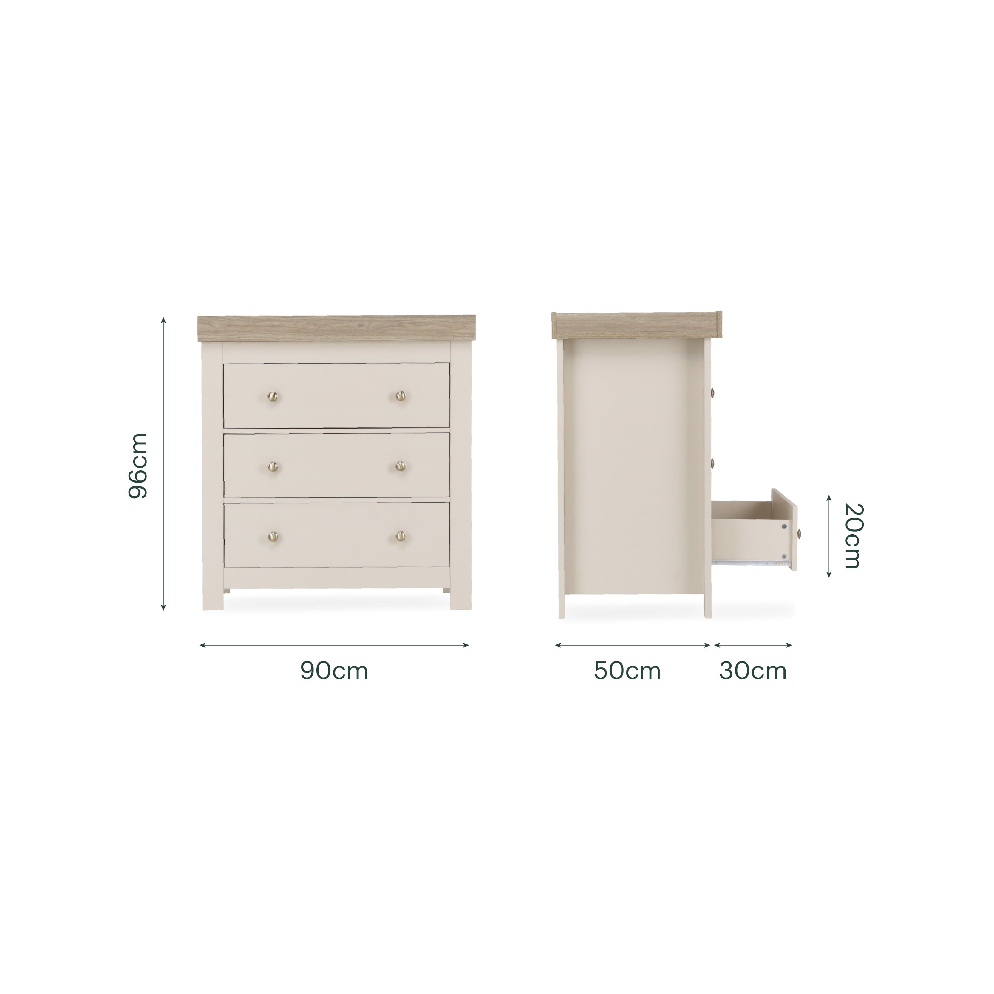 Luna 3 Piece Nursery Furniture Set - Cashmere & Ash Furniture Set CuddleCo