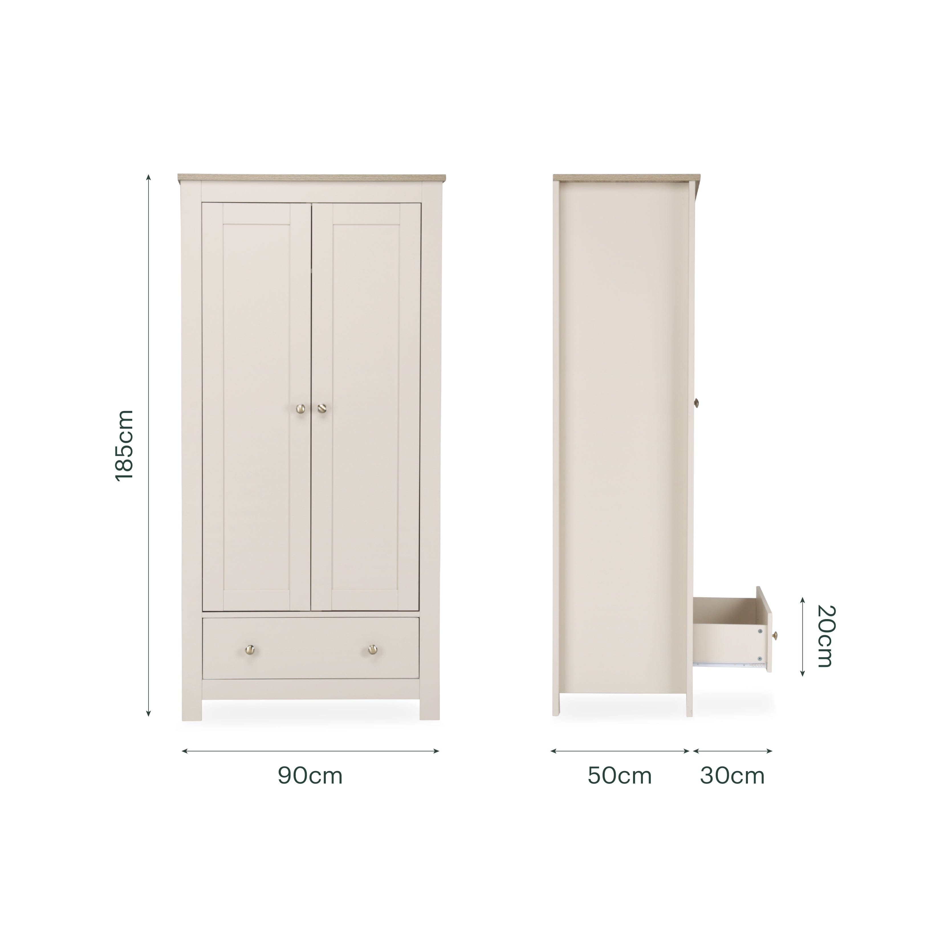 Luna Wardrobe - Cashmere & Ash Furniture Single CuddleCo