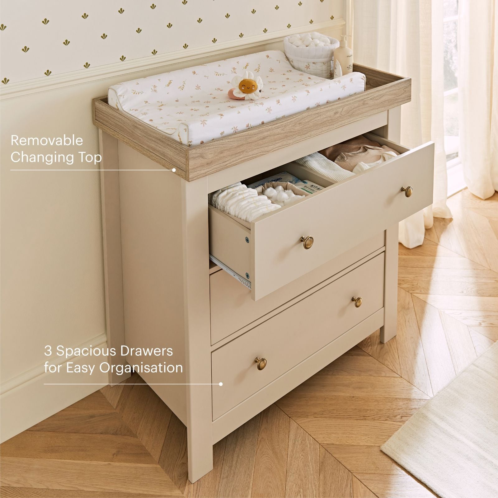 Luna 2 Piece Nursery Furniture Set - Cashmere & Ash Furniture Sets CuddleCo
