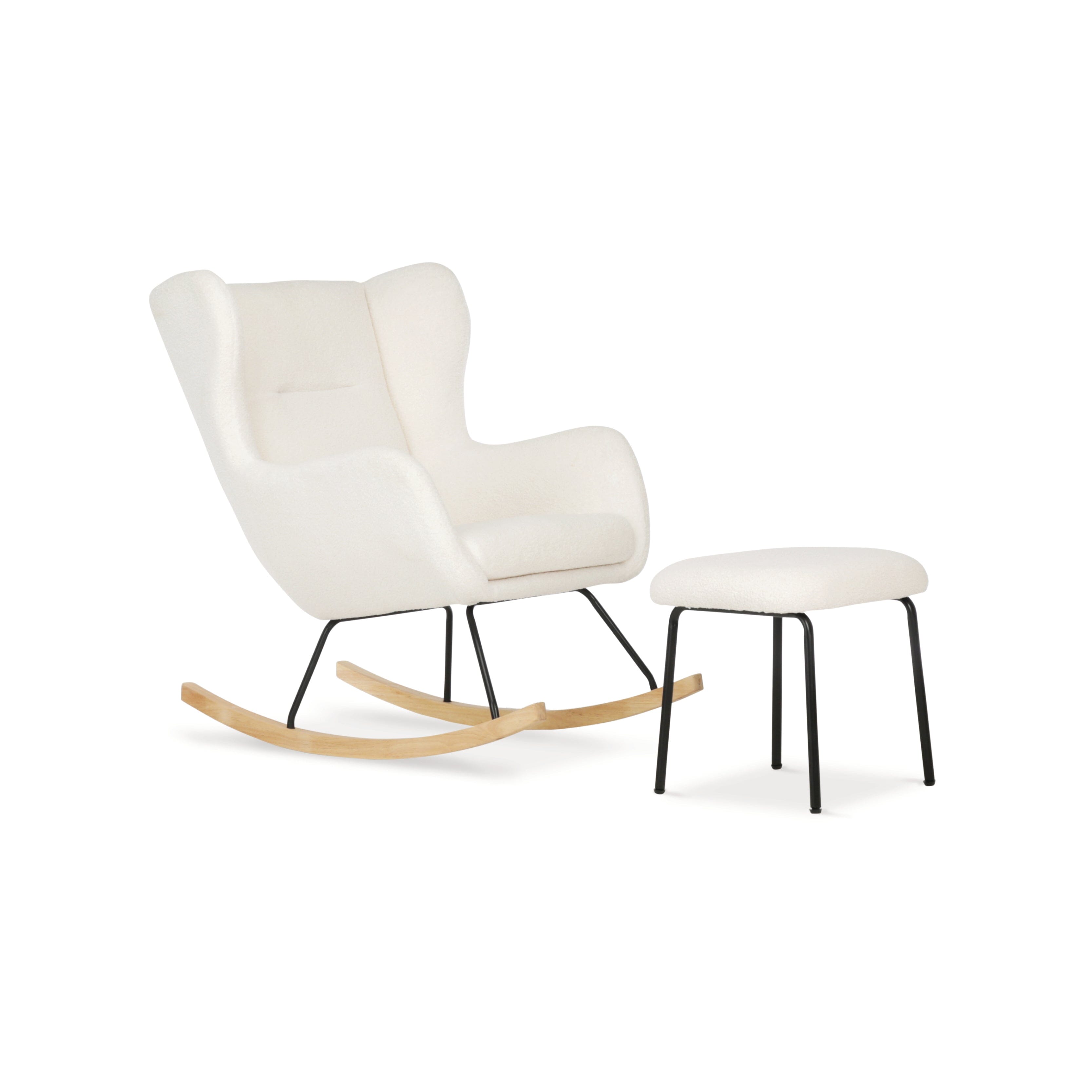 Marley Nursing Chair and Footstool - Teddy Off White Furniture Singles CuddleCo