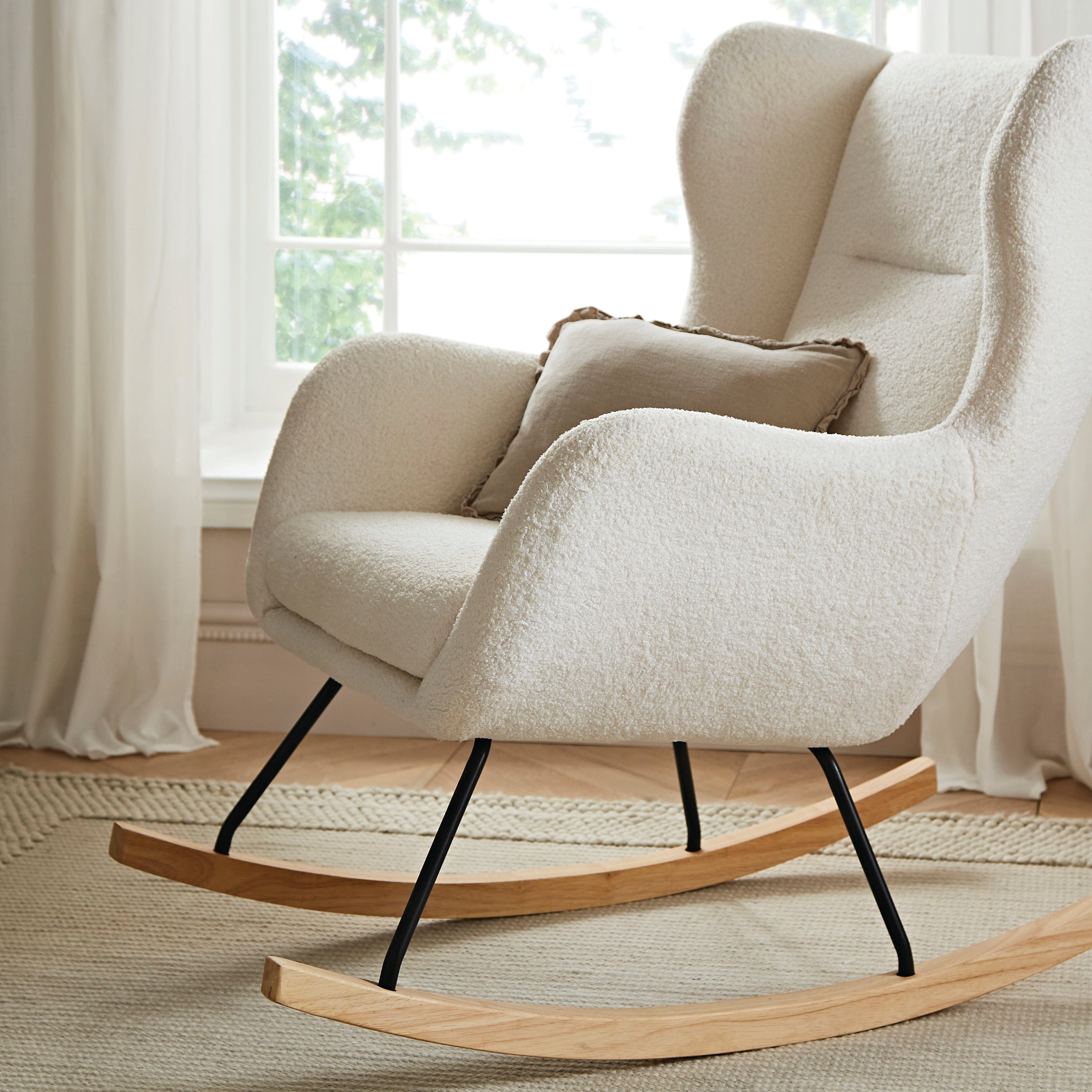 Marley Nursing Chair and Footstool - Teddy Off White Furniture Singles CuddleCo