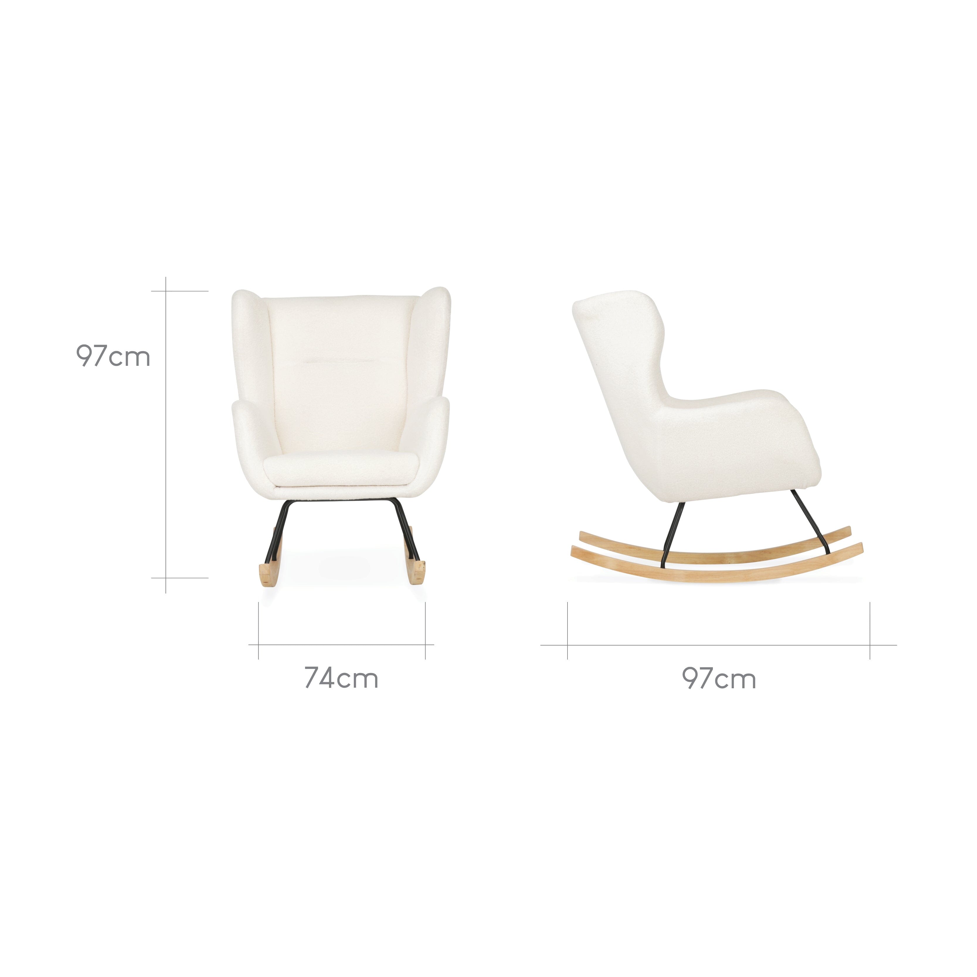 Marley Nursing Chair and Footstool - Teddy Off White Furniture Singles CuddleCo
