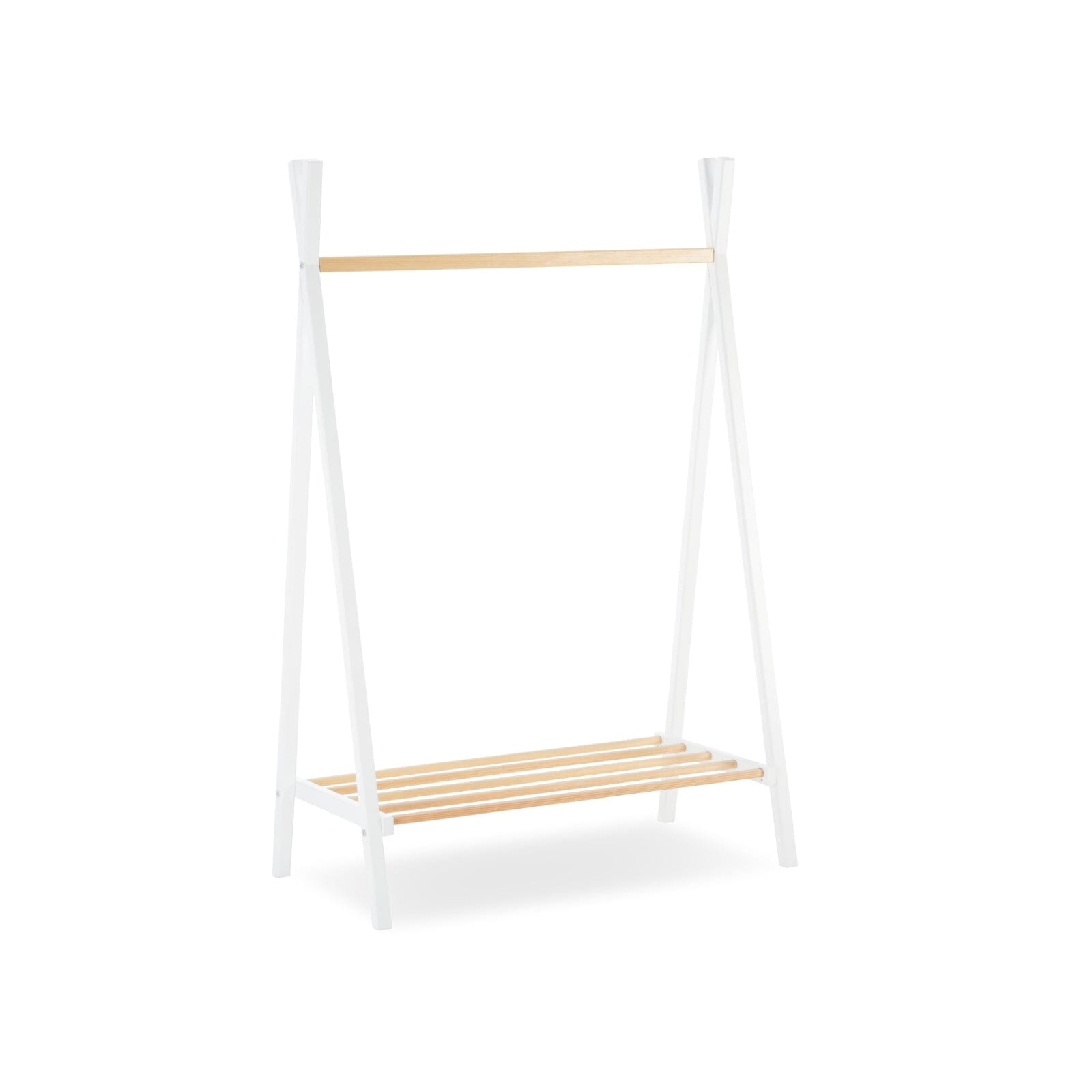 Nola Clothes Rail - White & Natural Furniture Singles CuddleCo