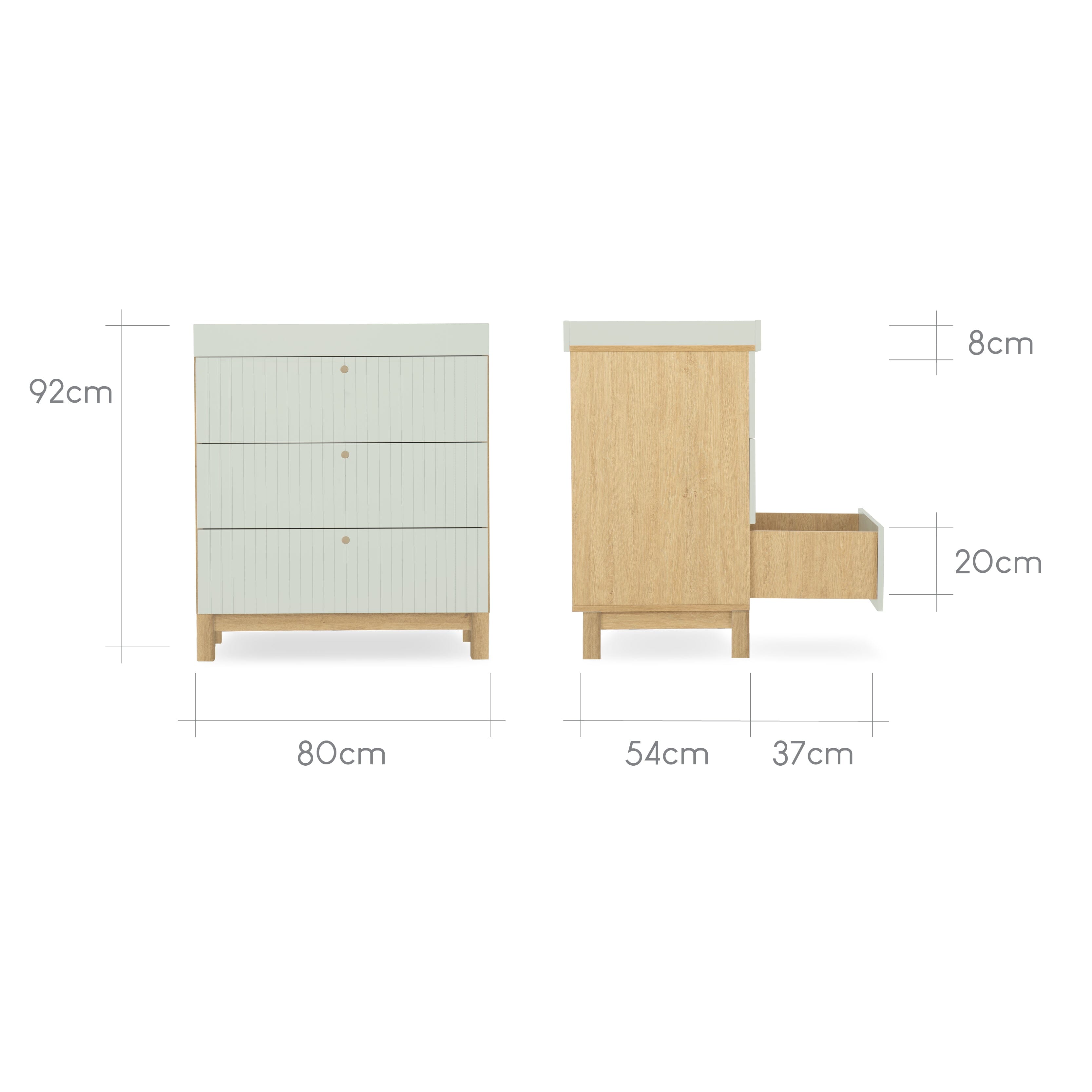 Remi 3 Piece Nursery Furniture Set - Oak/Green Furniture Sets CuddleCo