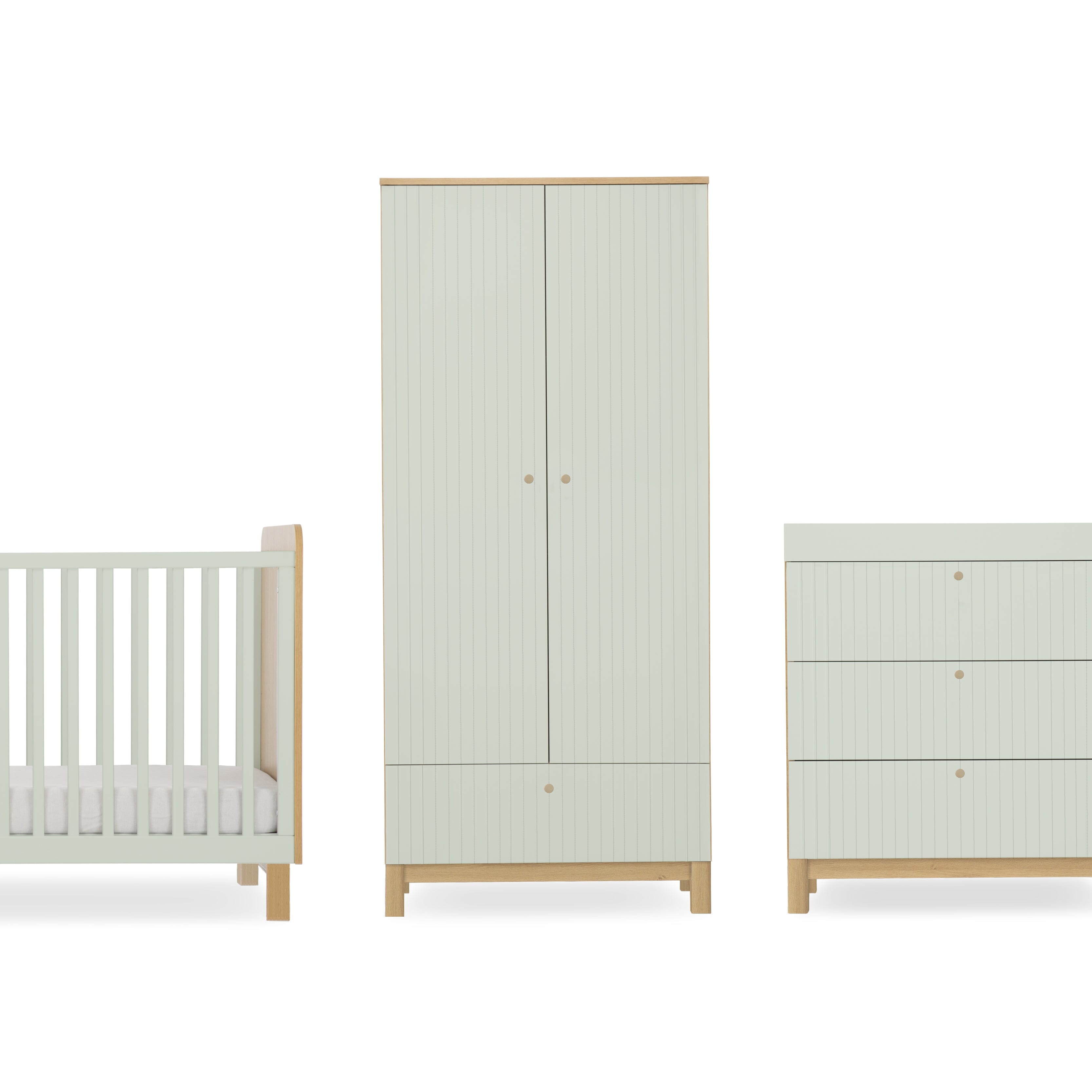 Remi 3 Piece Nursery Furniture Set - Oak/Green Furniture Sets CuddleCo