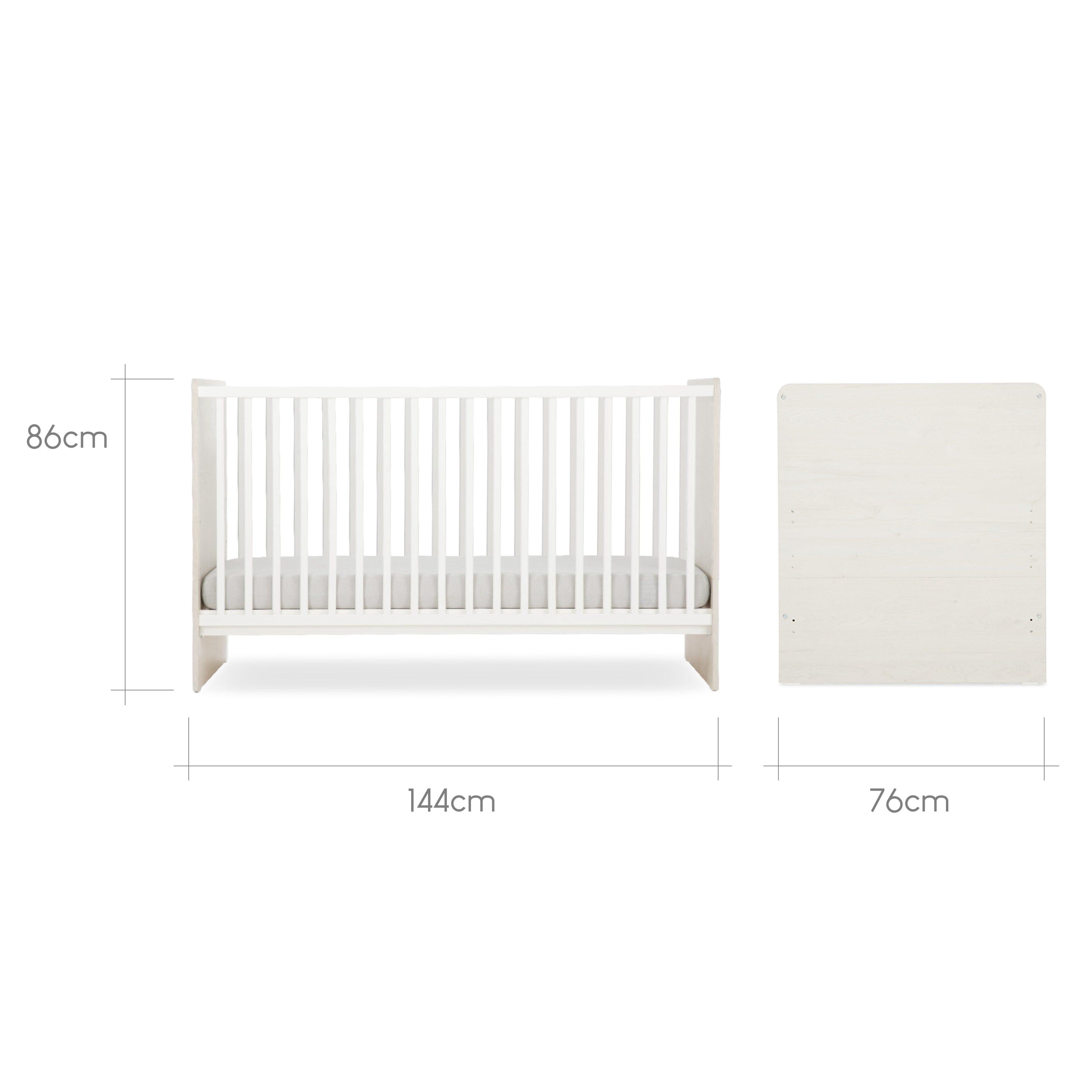 Freya Cot Bed - Coastal White Furniture Singles CuddleCo