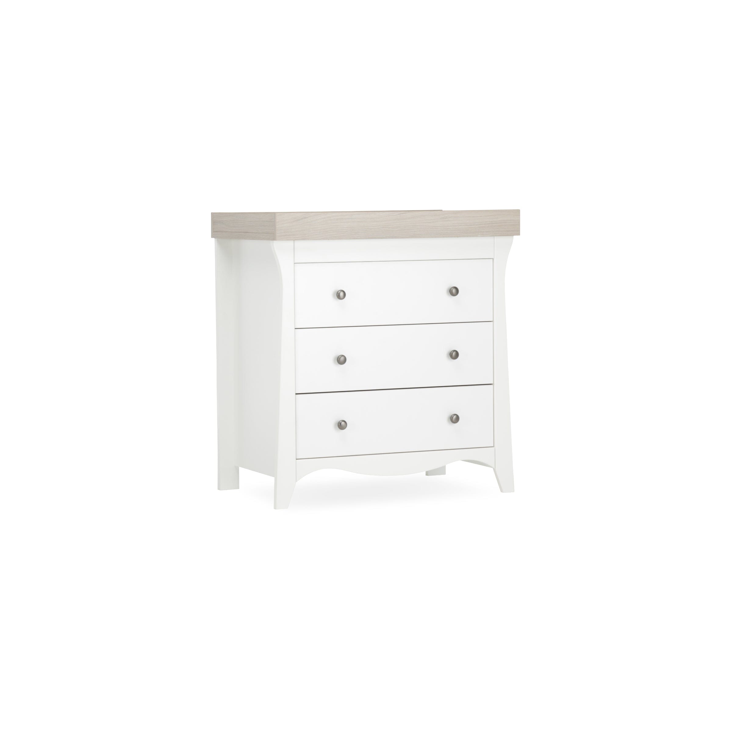 Clara 3 Drawer Dresser & Changer - White & Ash Furniture Singles CuddleCo