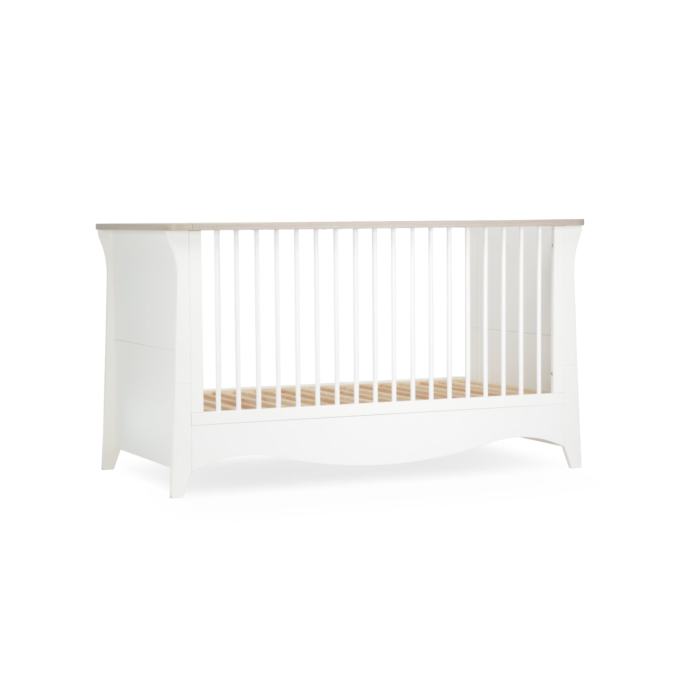 Clara 2 Piece Nursery Furniture Set (Cot Bed & Dresser) - White & Ash Furniture Sets CuddleCo
