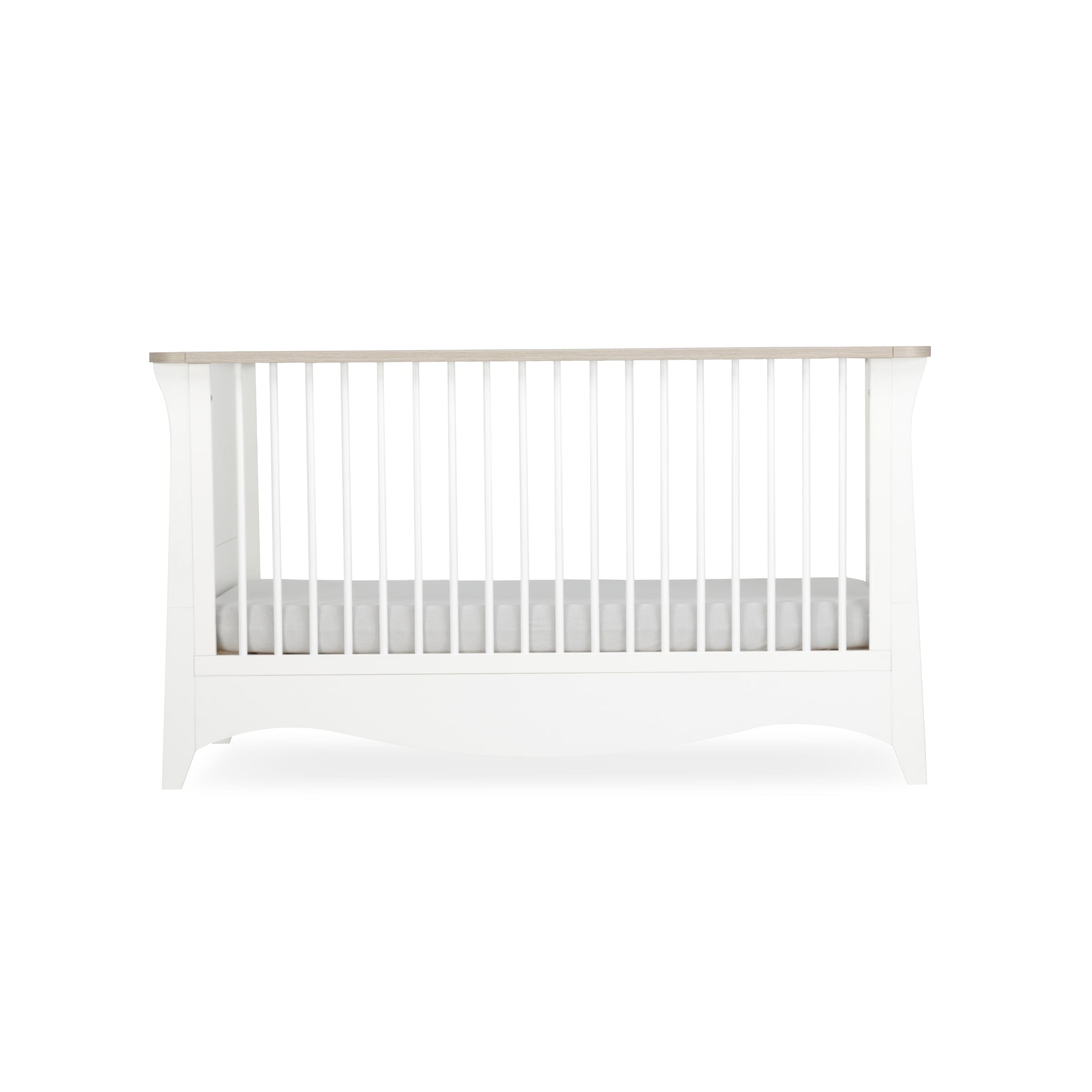Clara 2 Piece Nursery Furniture Set (Cot Bed & Dresser) - White & Ash Furniture Sets CuddleCo