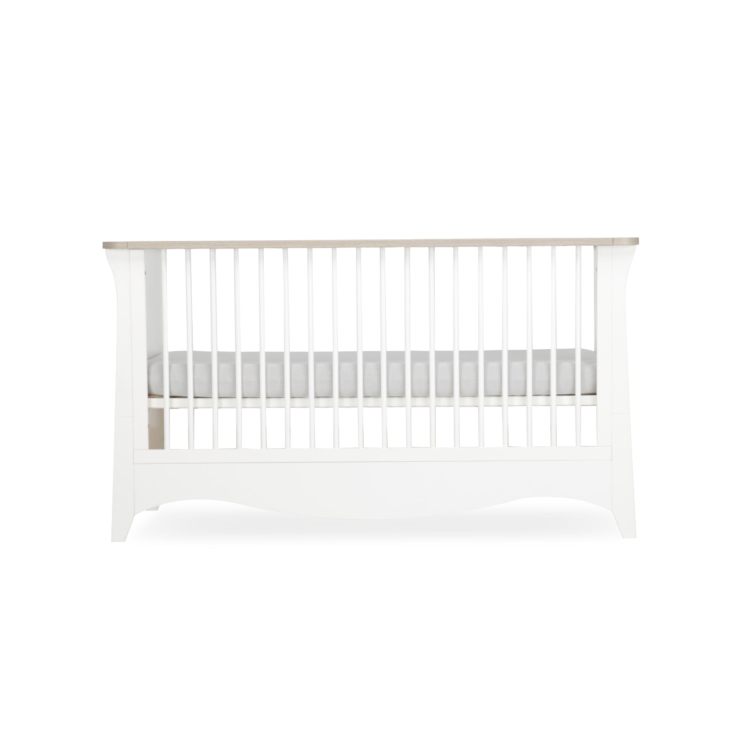Clara 2 Piece Nursery Furniture Set (Cot Bed & Dresser) - White & Ash Furniture Sets CuddleCo