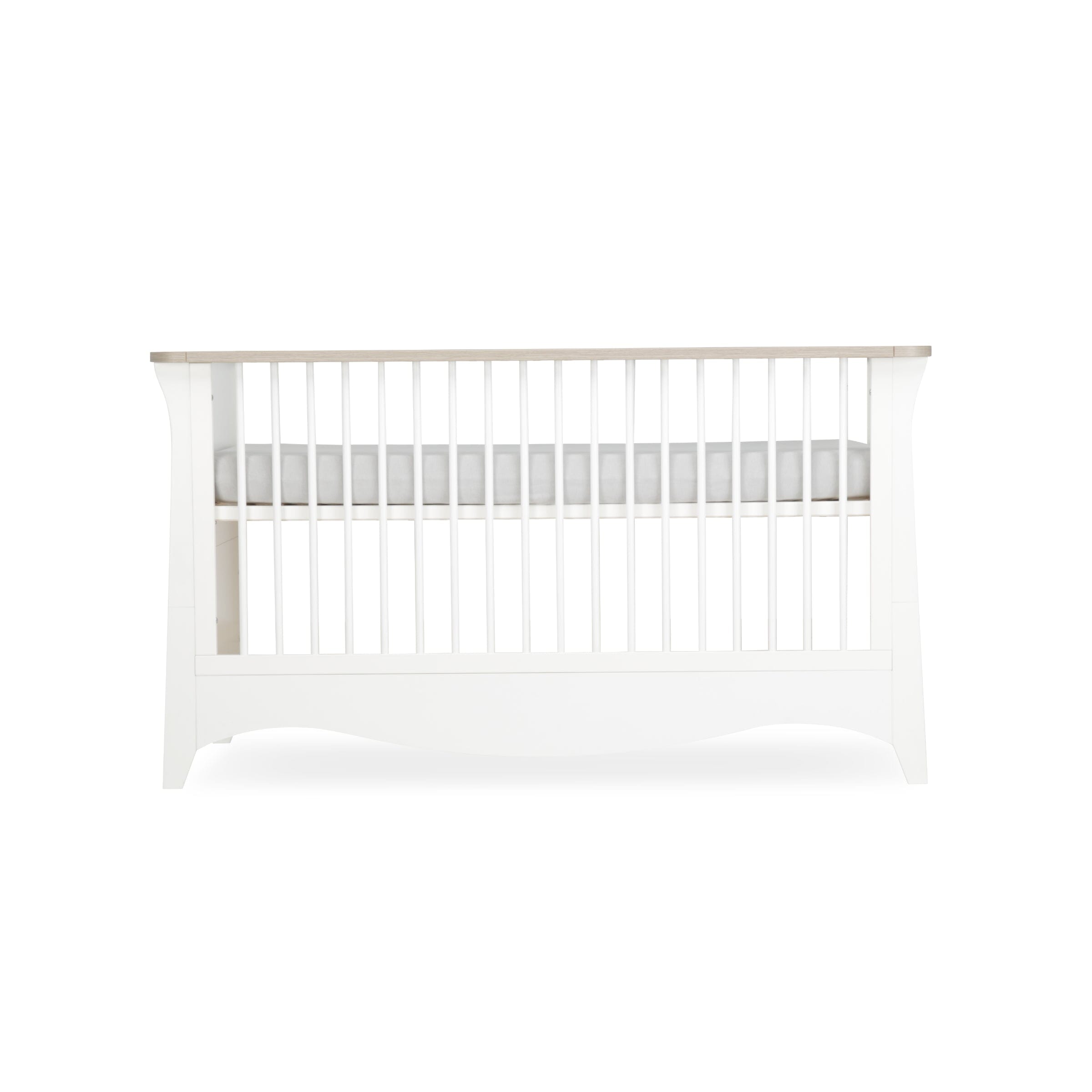 Clara 2 Piece Nursery Furniture Set (Cot Bed & Dresser) - White & Ash Furniture Sets CuddleCo
