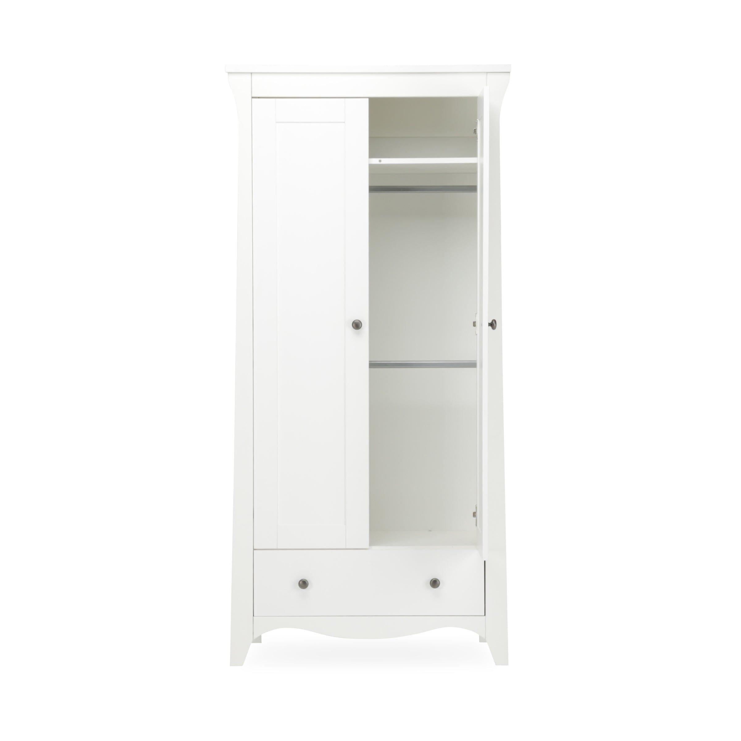 Clara 2 Door Double Wardrobe - White Furniture Singles CuddleCo