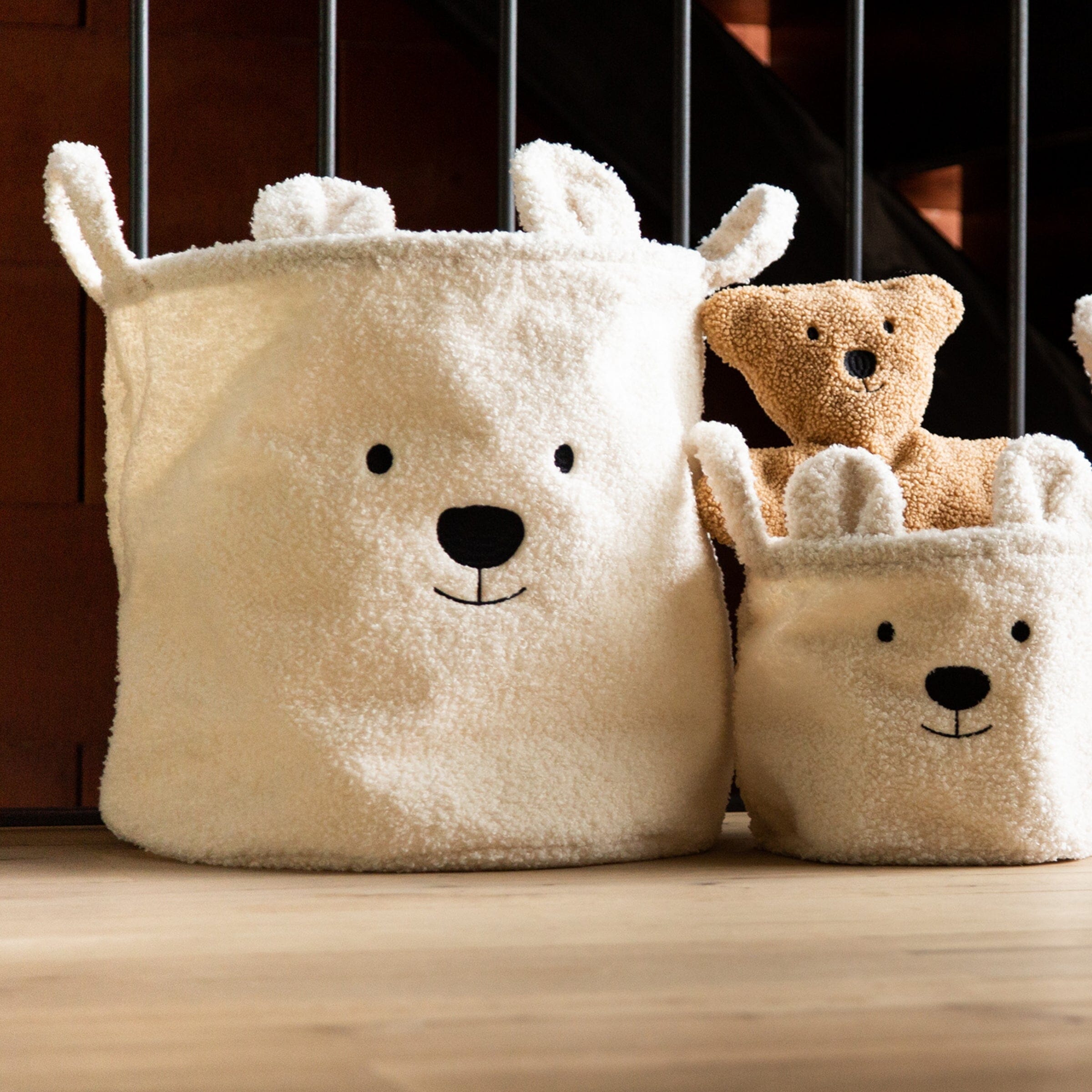 Teddy Bear Storage Basket White 40 x 40 x 40cm Decor Childhome