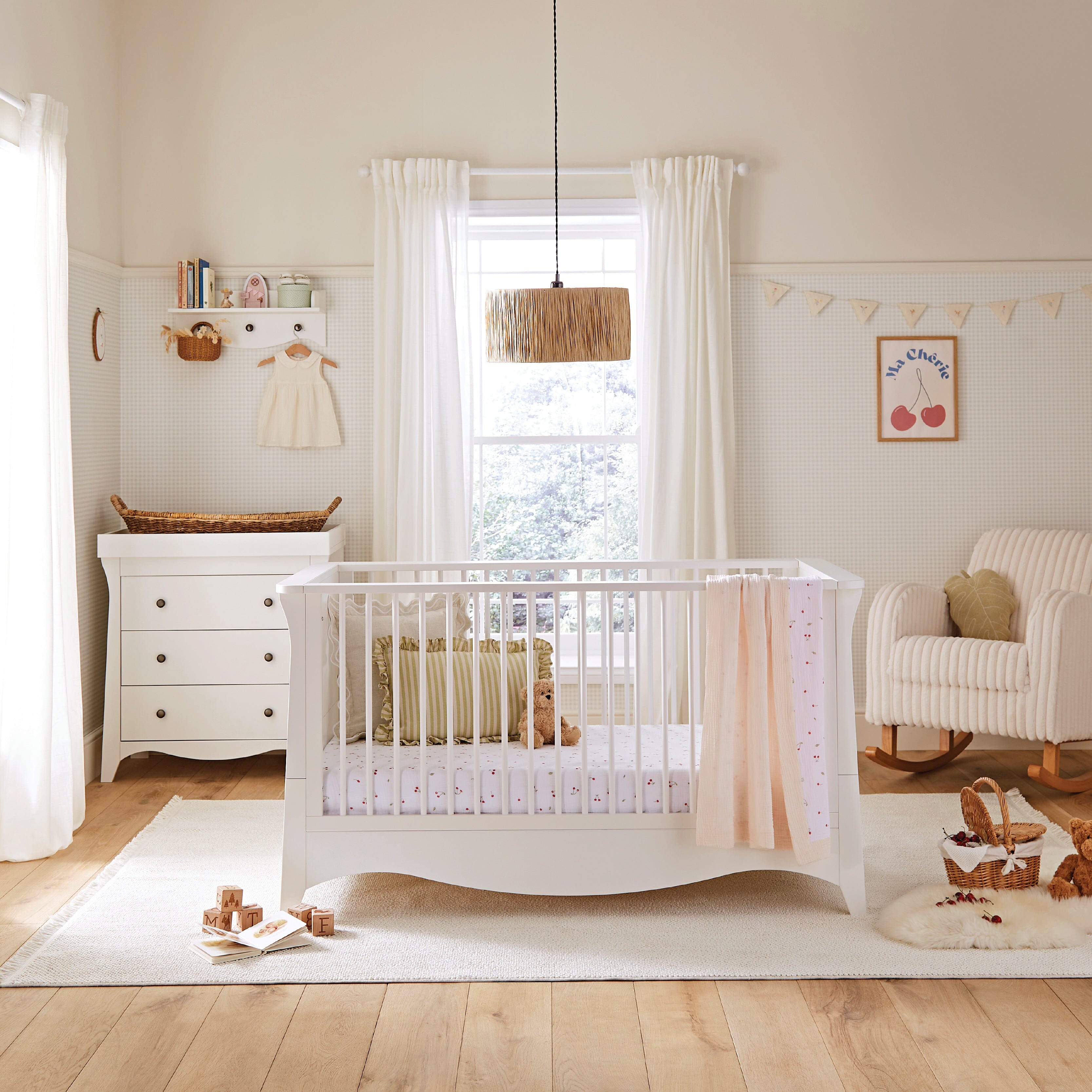 Clara 2 Piece Nursery Furniture Set - White Furniture Sets CuddleCo