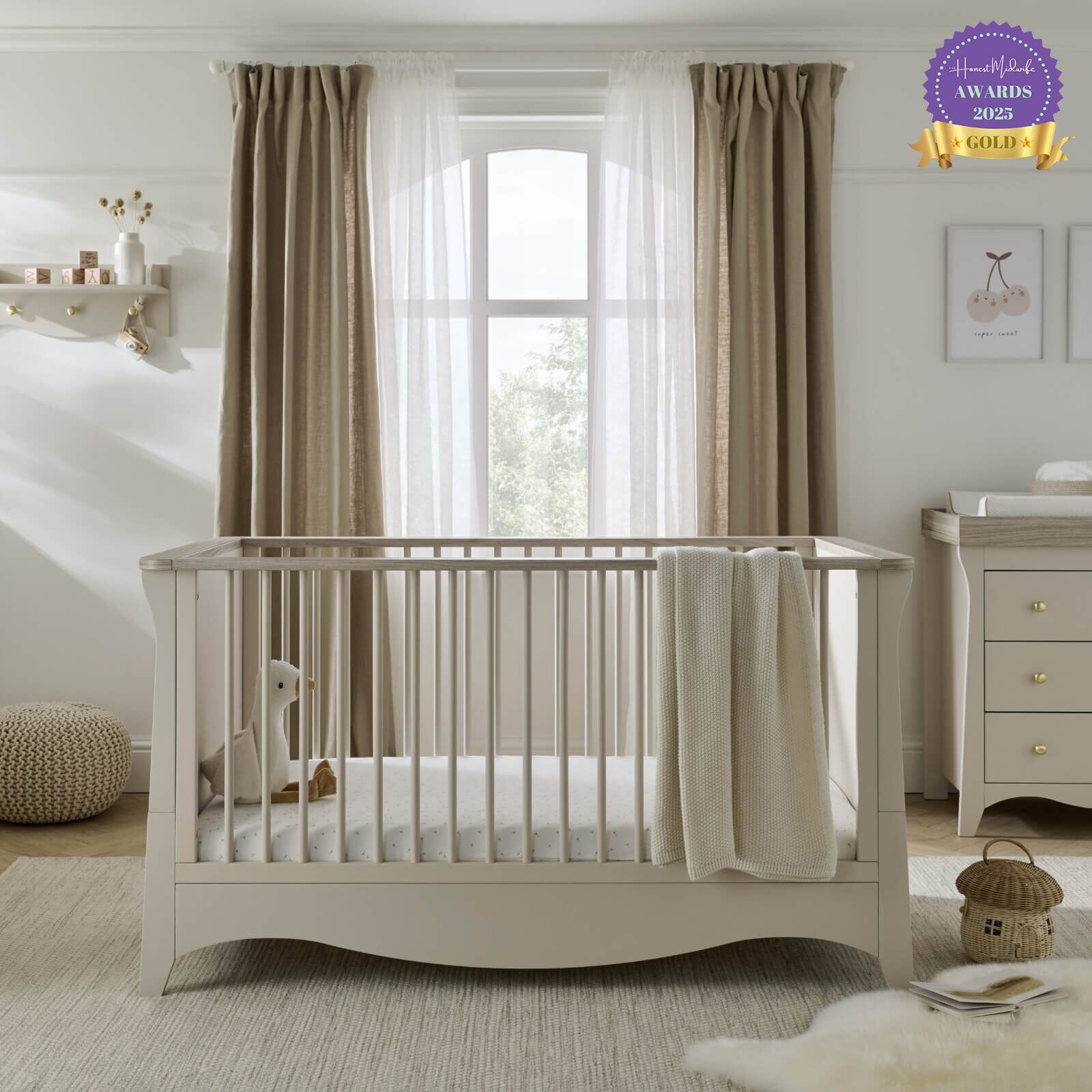 Clara Cot Bed - Cashmere & Ash Furniture Singles CuddleCo